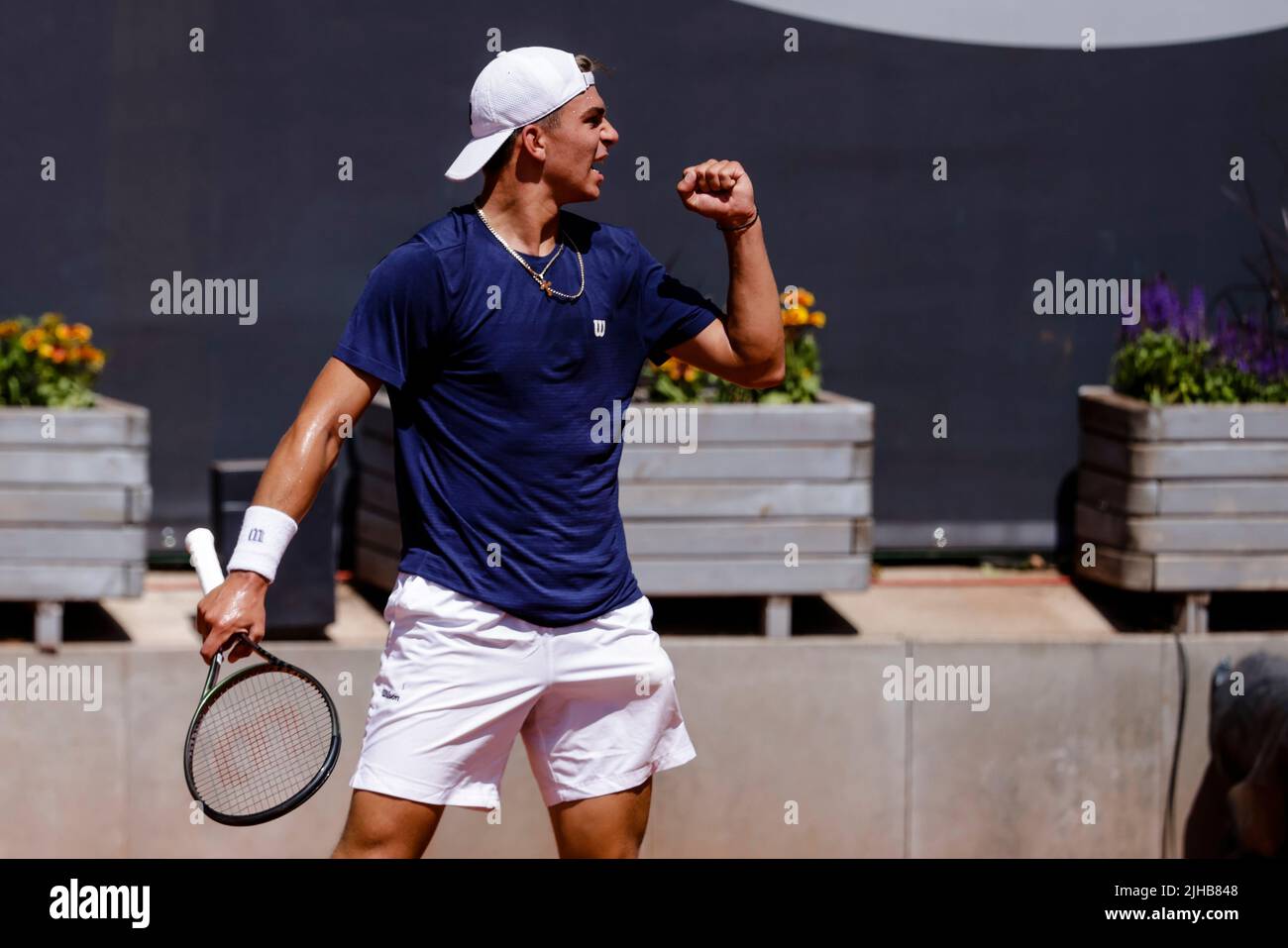 17 juillet 2022, Hambourg: Tennis: WTA Tour/ATP Tour, célibataires, hommes, qualifications, 2nd ronde. TOPO (Allemagne) - Molleker (Allemagne). Marko Topo Santé. Photo: Frank Molter/dpa Banque D'Images