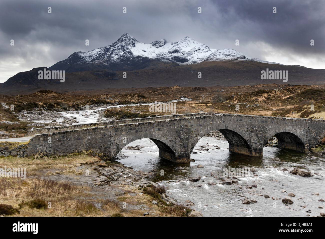 Vieux Pont Sligachan, Isle of Skye, Scotland Banque D'Images