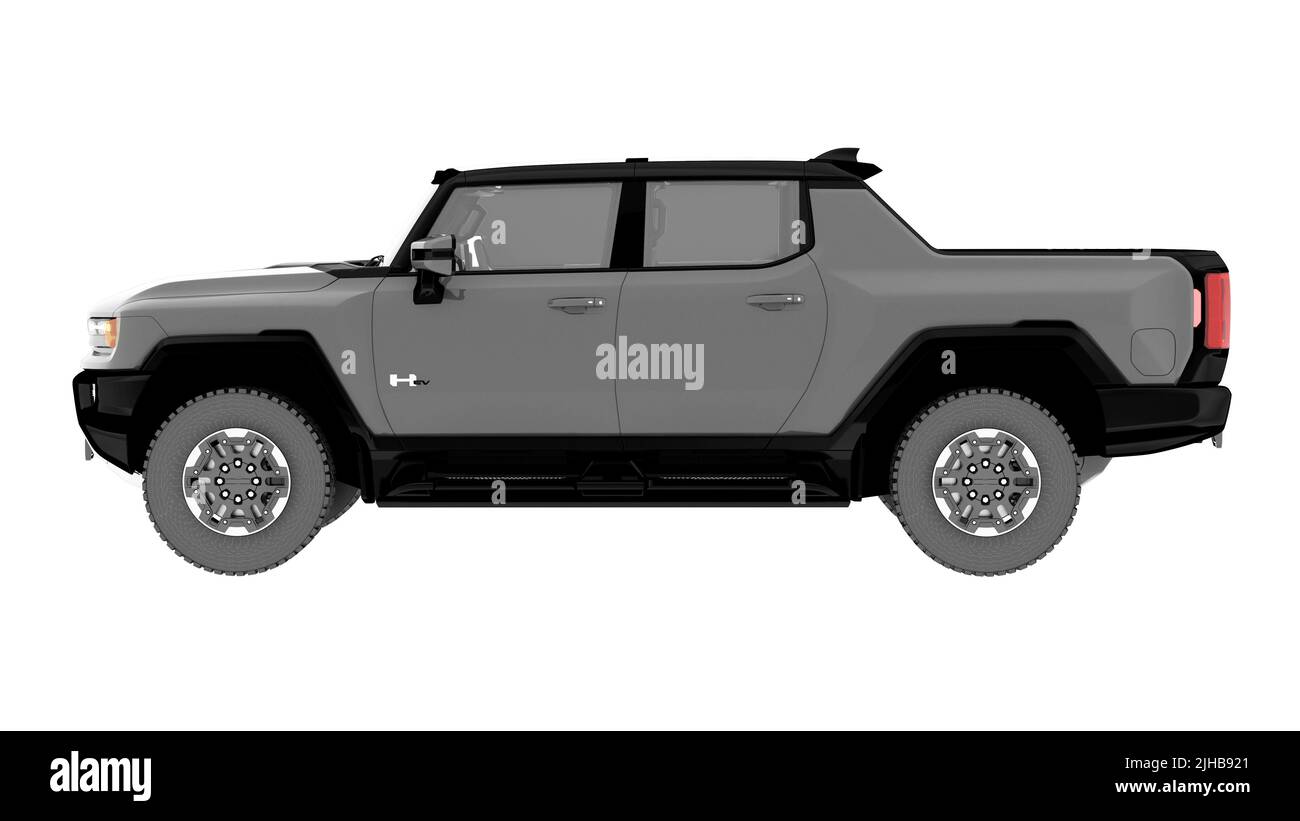 concept de rendu 3d suv électrique sur fond blanc Banque D'Images