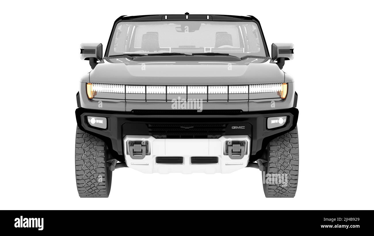 concept de rendu 3d suv électrique sur fond blanc Banque D'Images