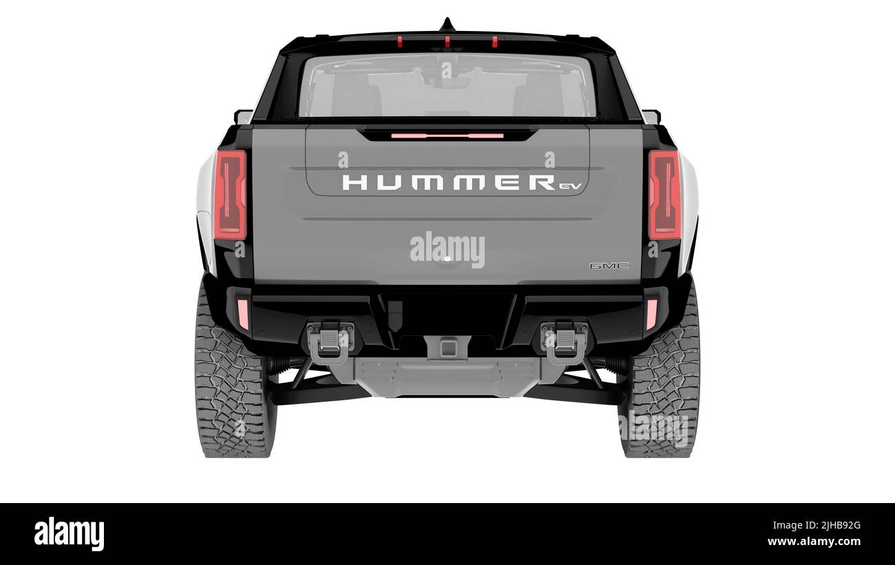 concept de rendu 3d suv électrique sur fond blanc Banque D'Images