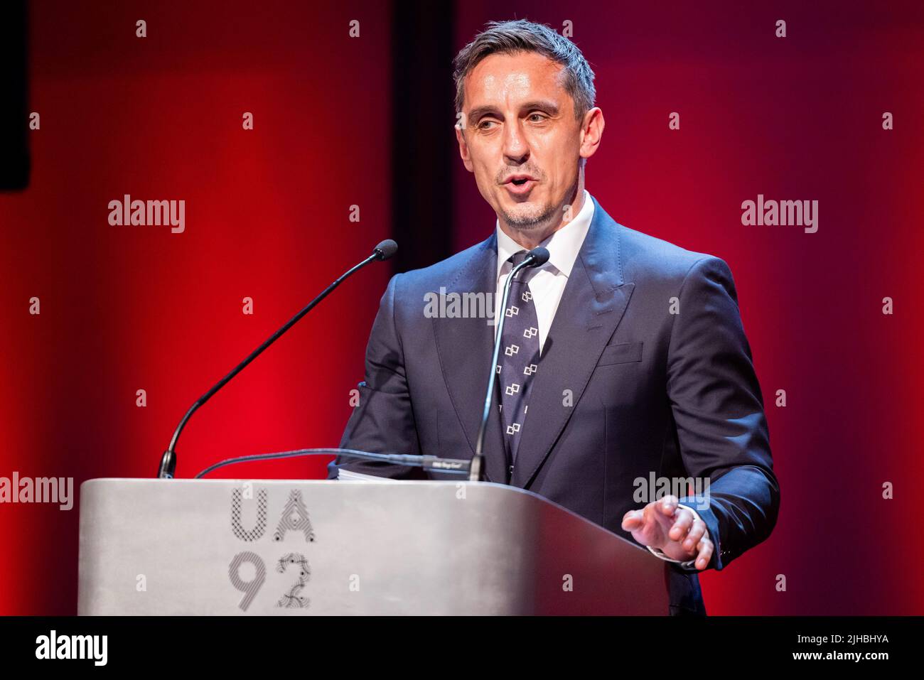 Journée de remise des diplômes à UA92, Manchester - 10th juillet 2022. Gary Neville. Banque D'Images
