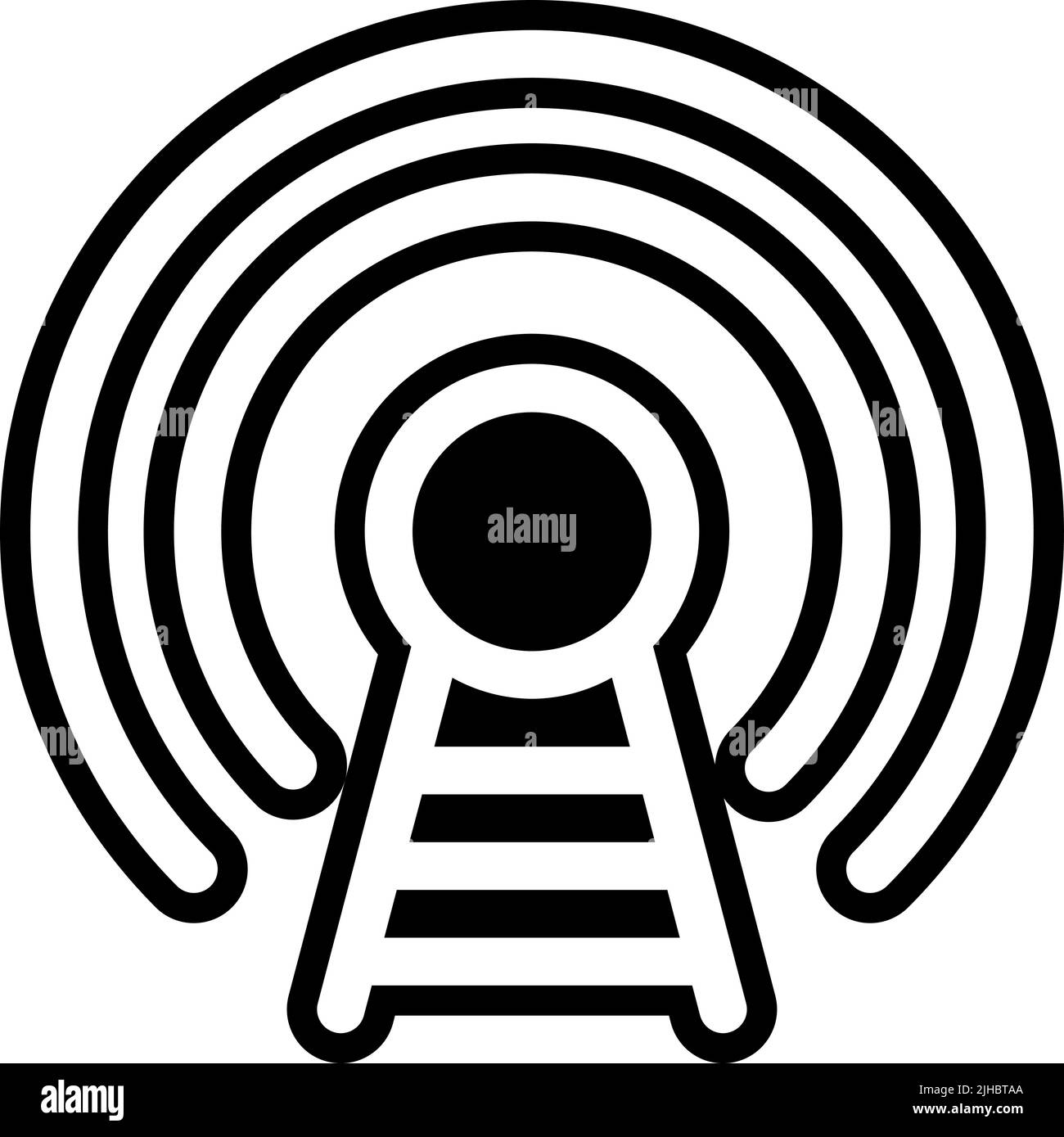 Diffusion de podcast . Illustration de Vecteur