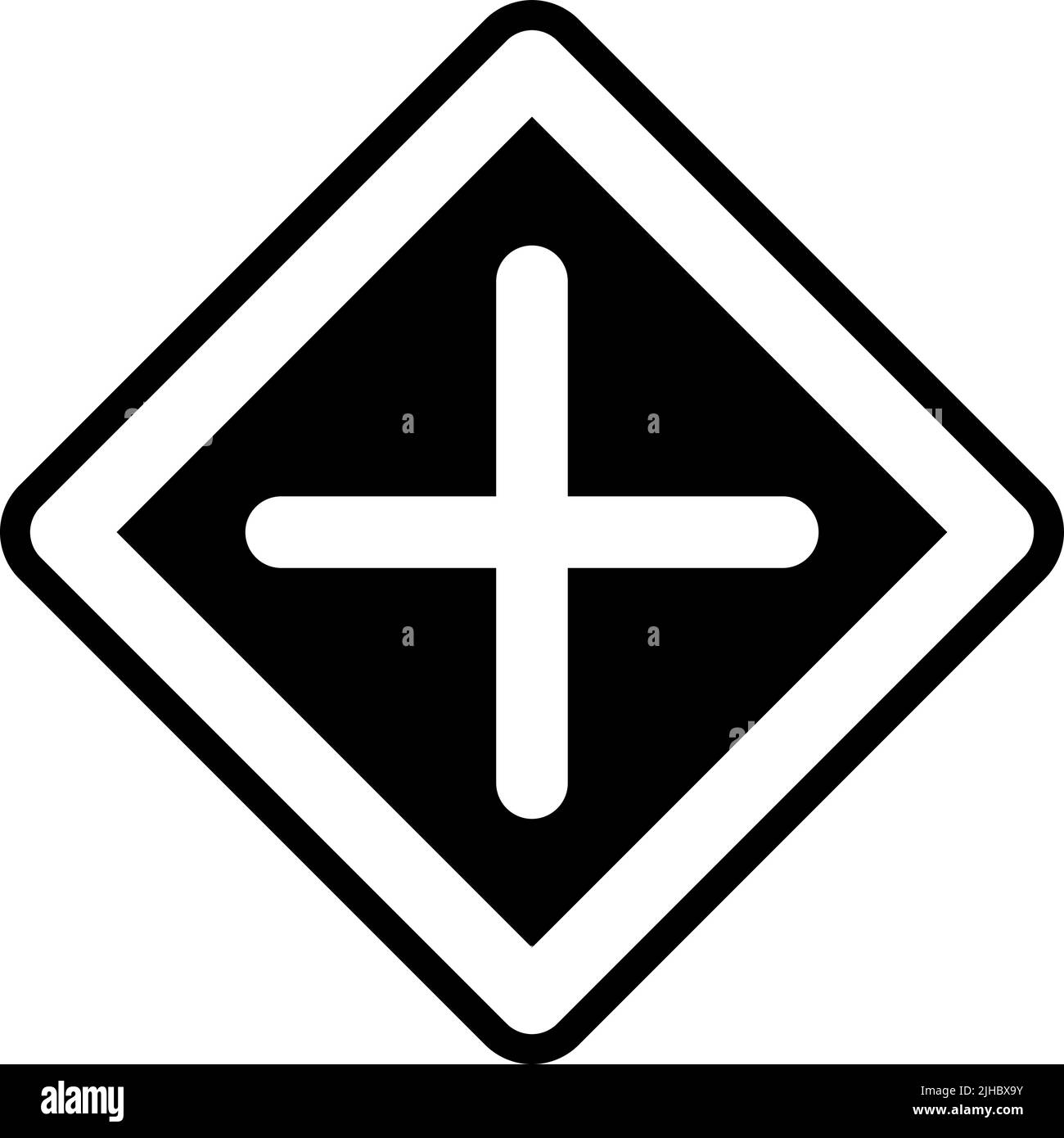 Panneau de signalisation traverser la route . Illustration de Vecteur