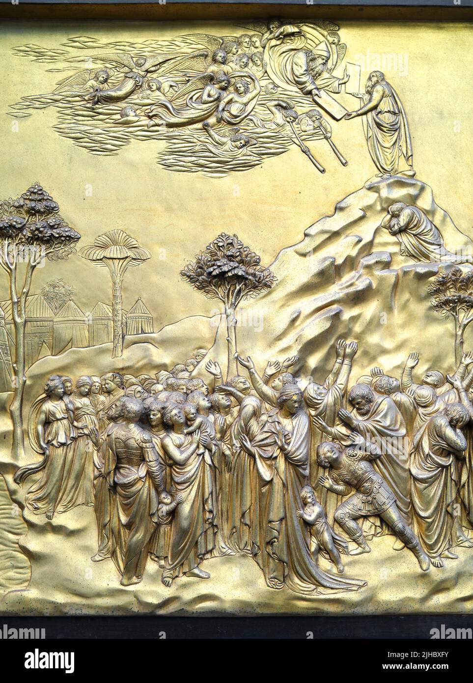 'Portes du Paradis' par Lorenzo Ghiberti la porte du Baptistère à Florence en Italie Banque D'Images