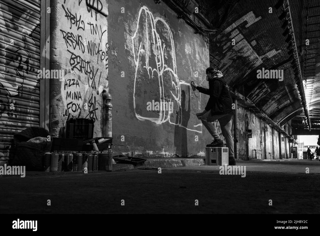 Leake Street tunnels Street art de la rue Banque D'Images