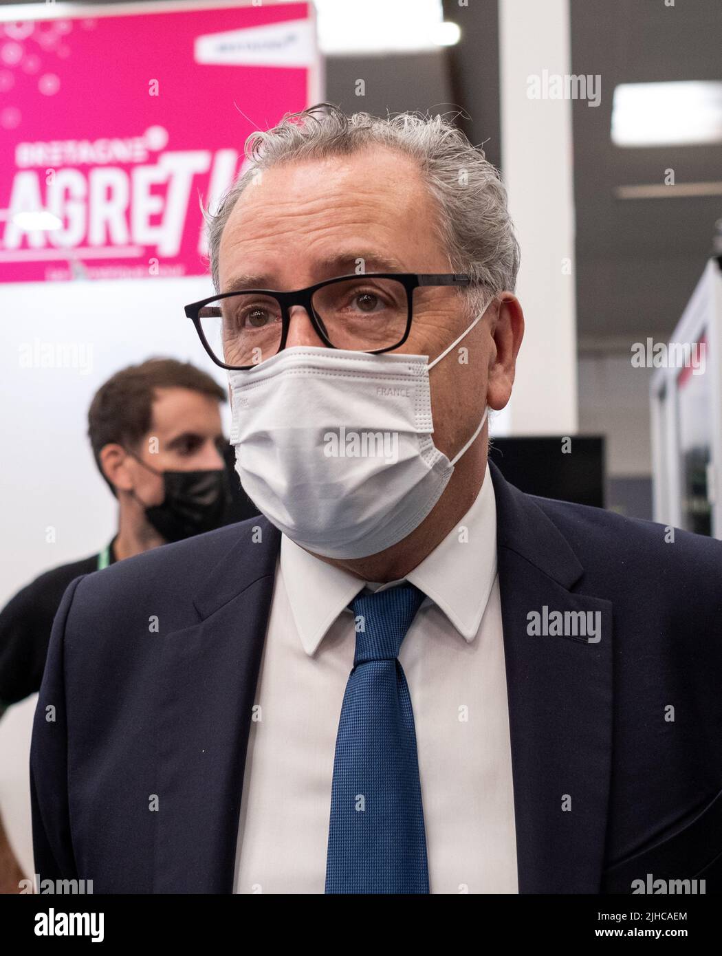 Richard Ferrand, Président de l'Assemblée nationale française à l'ESPACE, exposition internationale de production animale, au centre d'exposition de Rennes. France. Banque D'Images