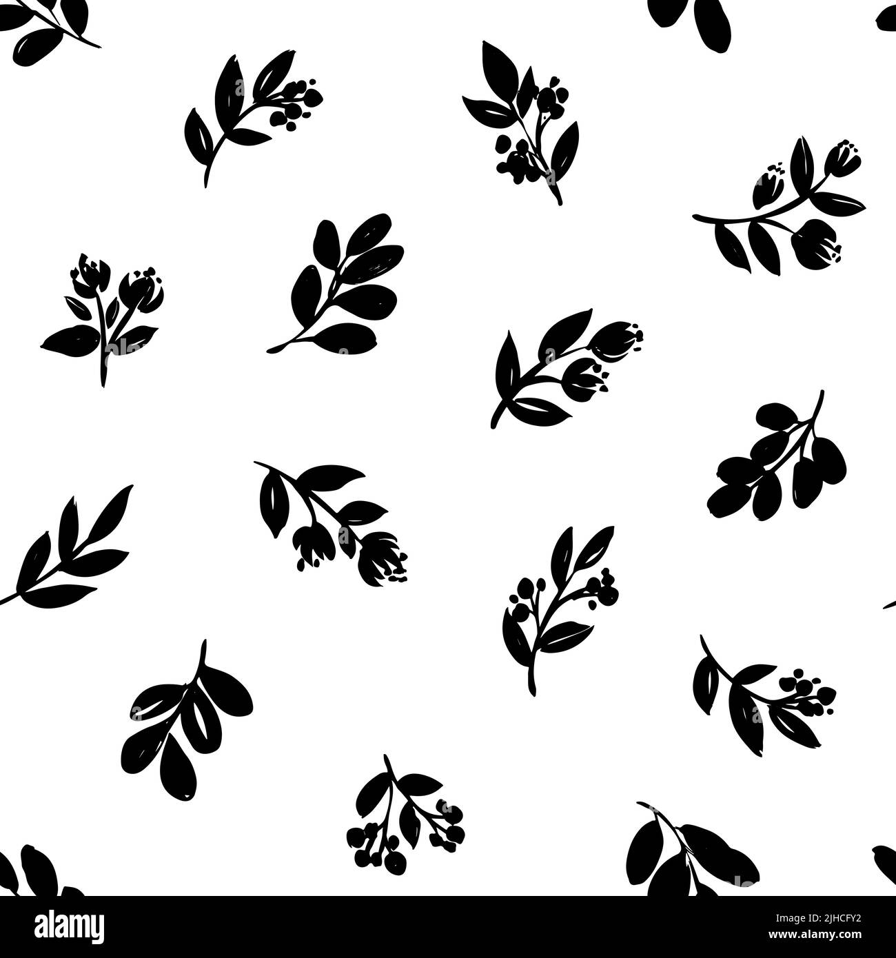 Motif vectoriel de plantes de prairie sans couture dessiné à la main. Illustration de Vecteur