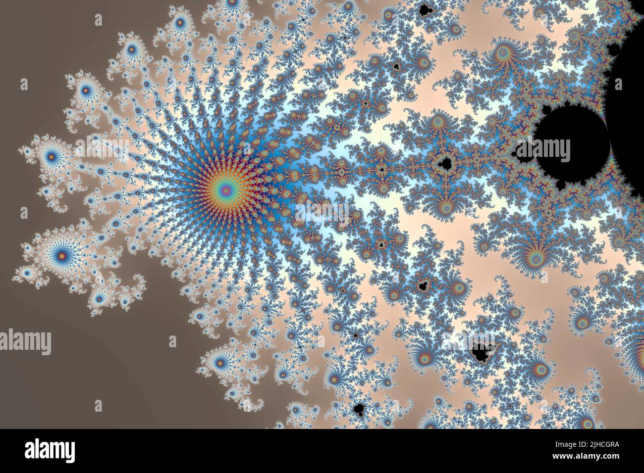 Magnifique zoom sur l'infini mathématique mandelbrot ensemble fractal Banque D'Images