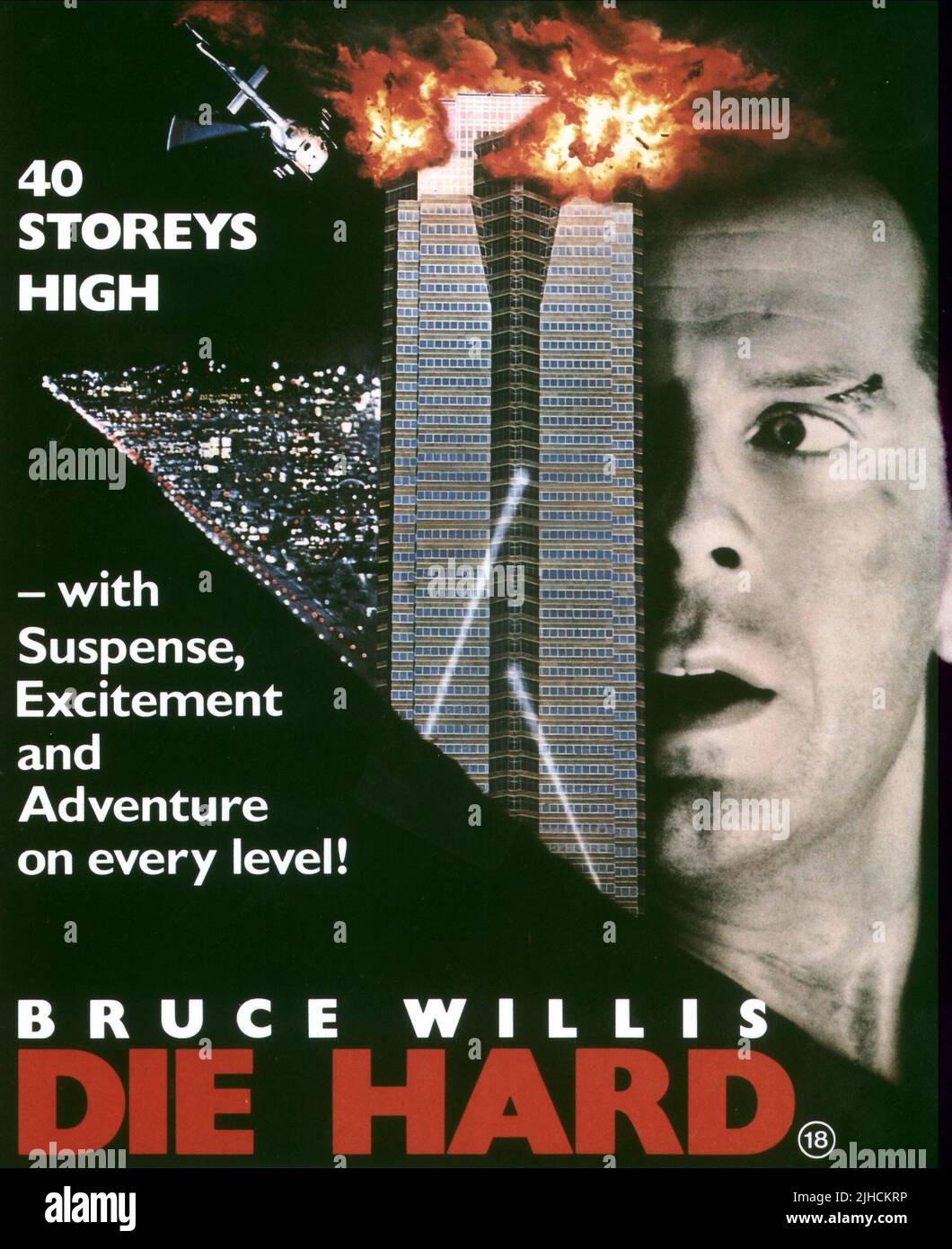L'AFFICHE DE BRUCE WILLIS, Die Hard, 1988 Banque D'Images