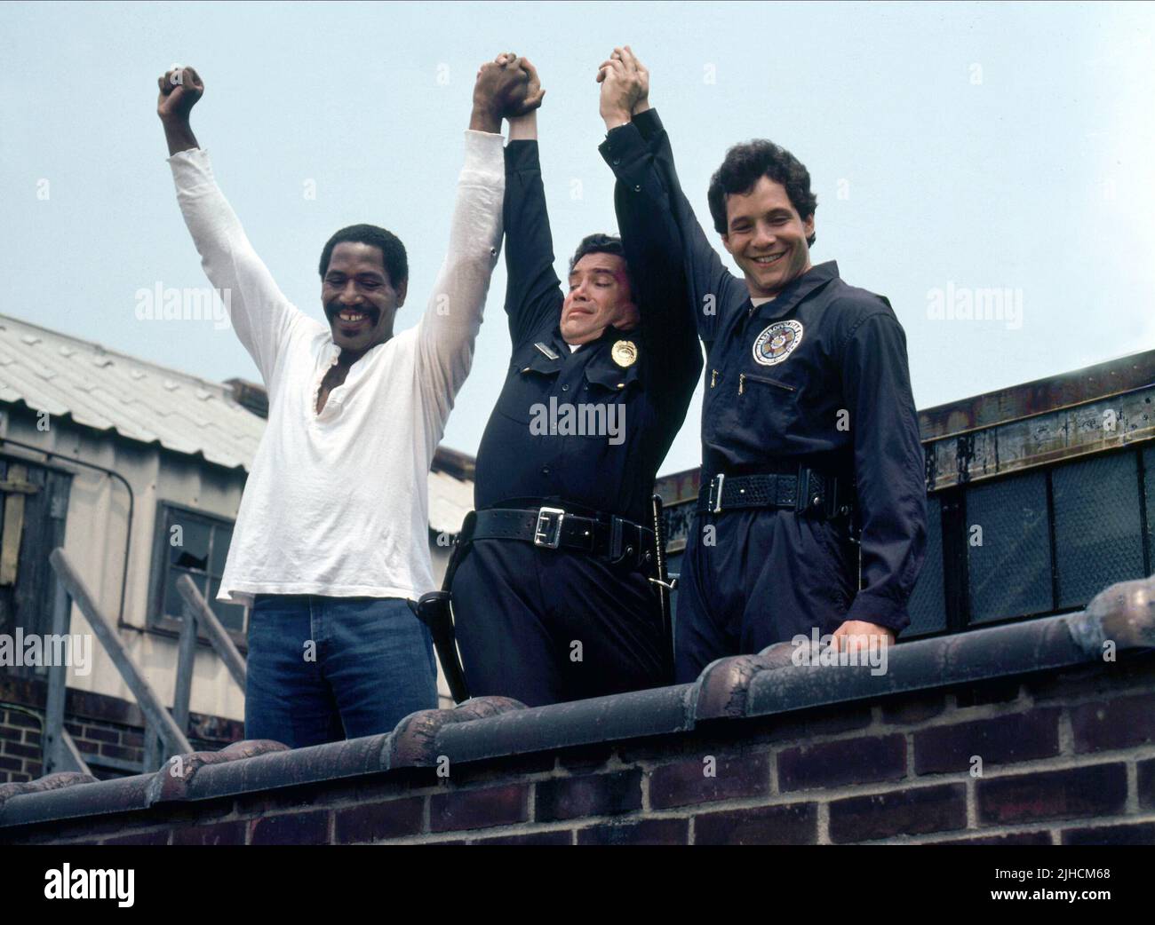 BUBBA SMITH, G. W. BAILEY, Steve Guttenberg, Académie de police, 1984 Banque D'Images