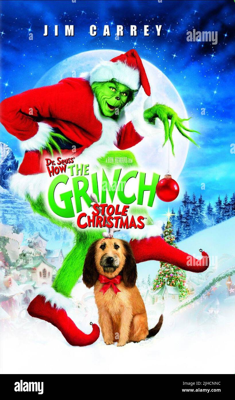 JIM CARREY, MAX LE CHIEN POSTER, COMMENT LE GRINCH A VOLÉ NOËL, 2000 Banque D'Images