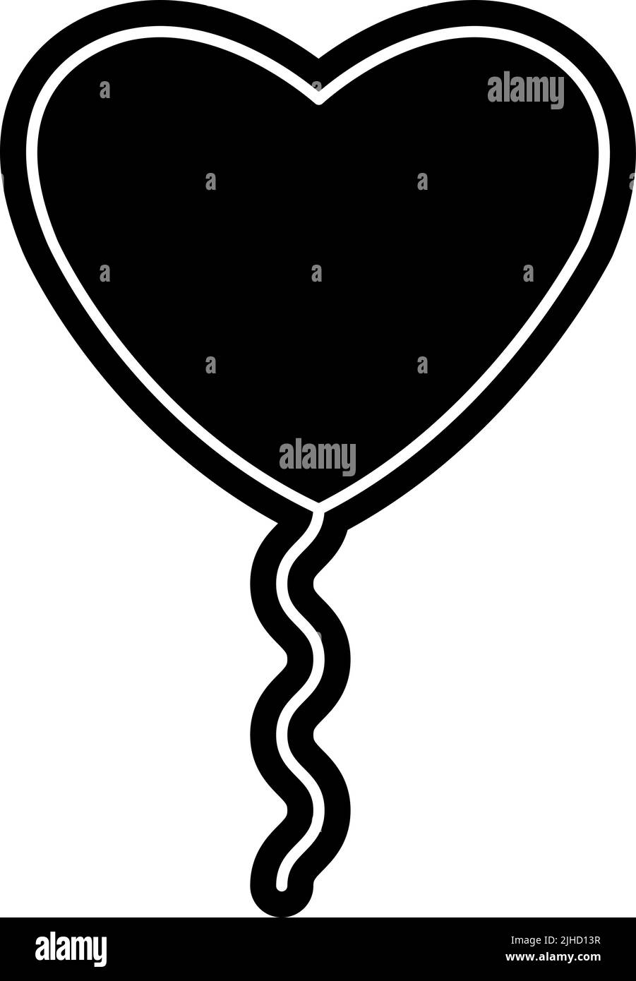 Ballon coeur d'amour . Illustration de Vecteur