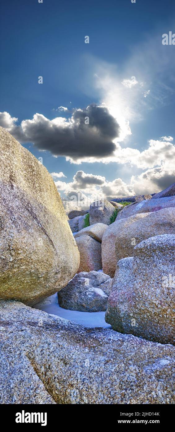 Côte rocheuse - Cap occidental. Côte rocheuse du Cap occidental, Afrique du Sud. Banque D'Images