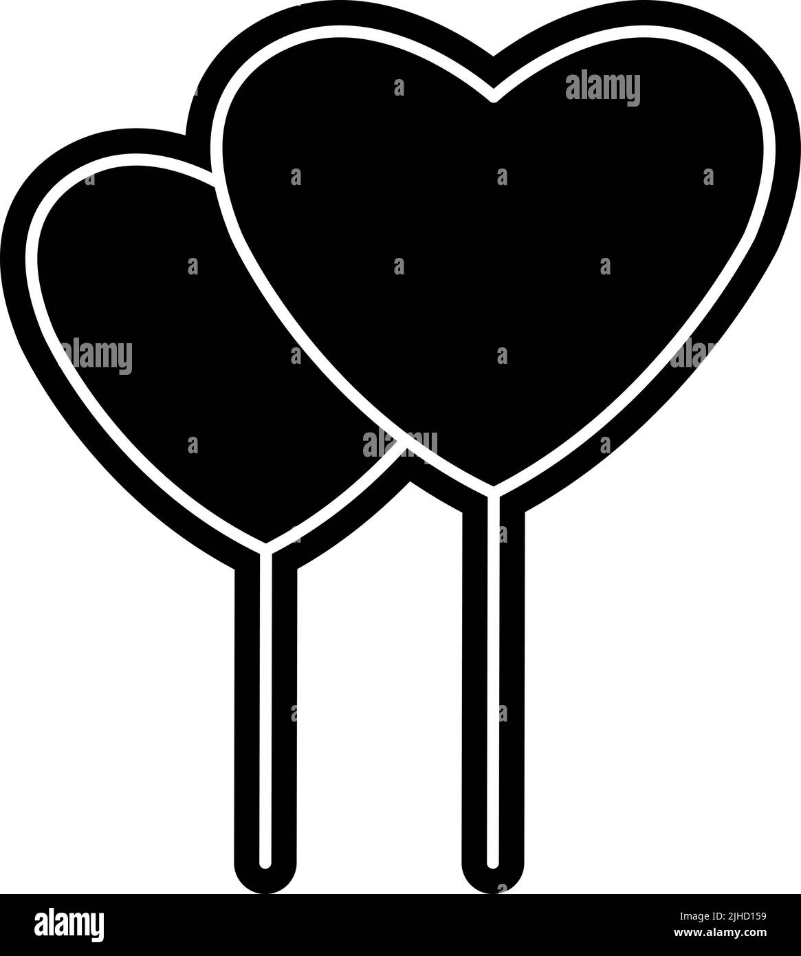 Ballon coeur d'amour . Illustration de Vecteur