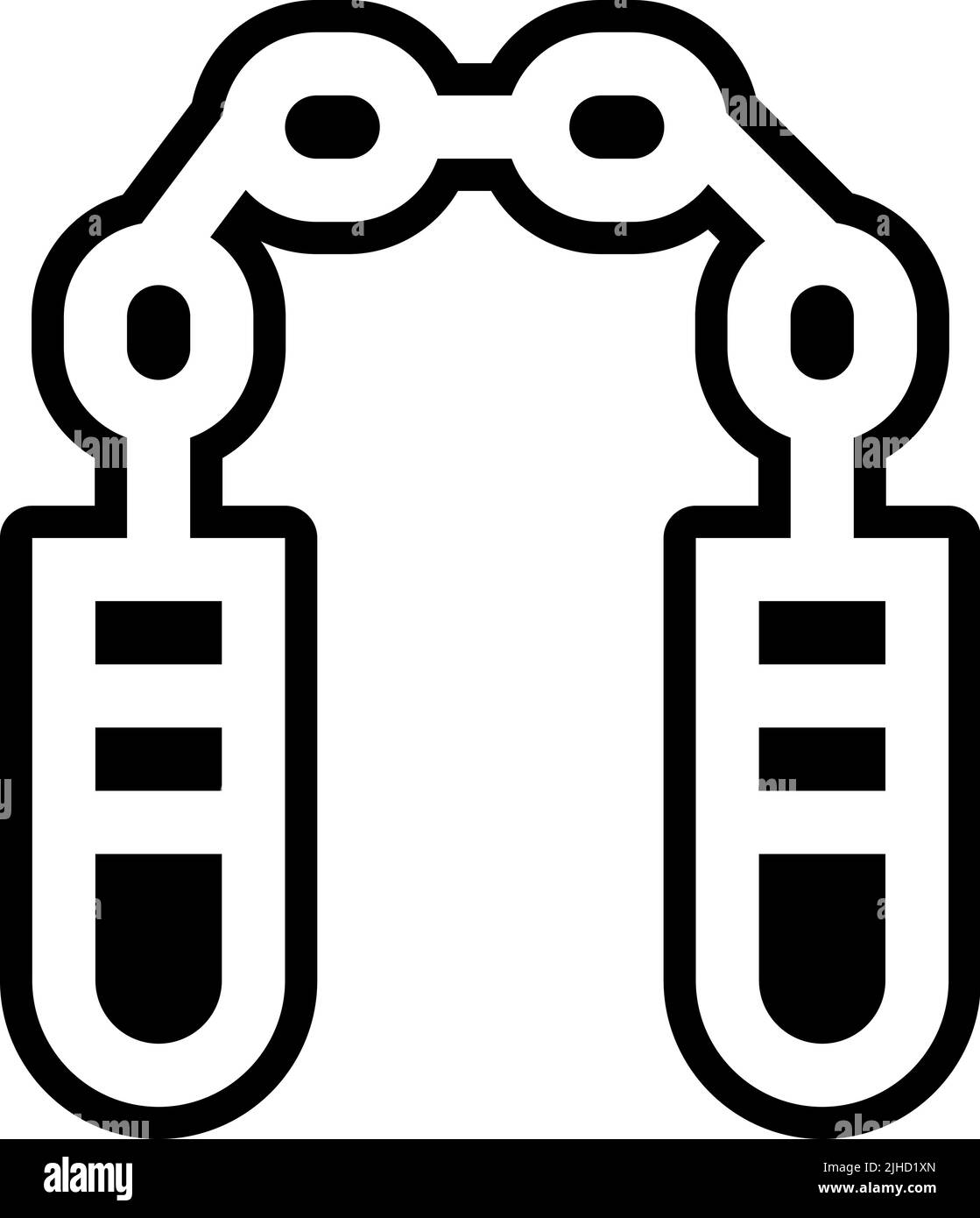 Ninja nunchaku . Illustration de Vecteur