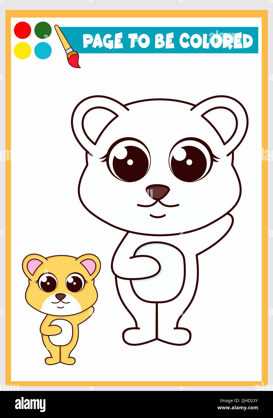 Livre de coloriage pour enfants avec ours, modèle de coloriage, coloriage pour enfants Illustration de Vecteur