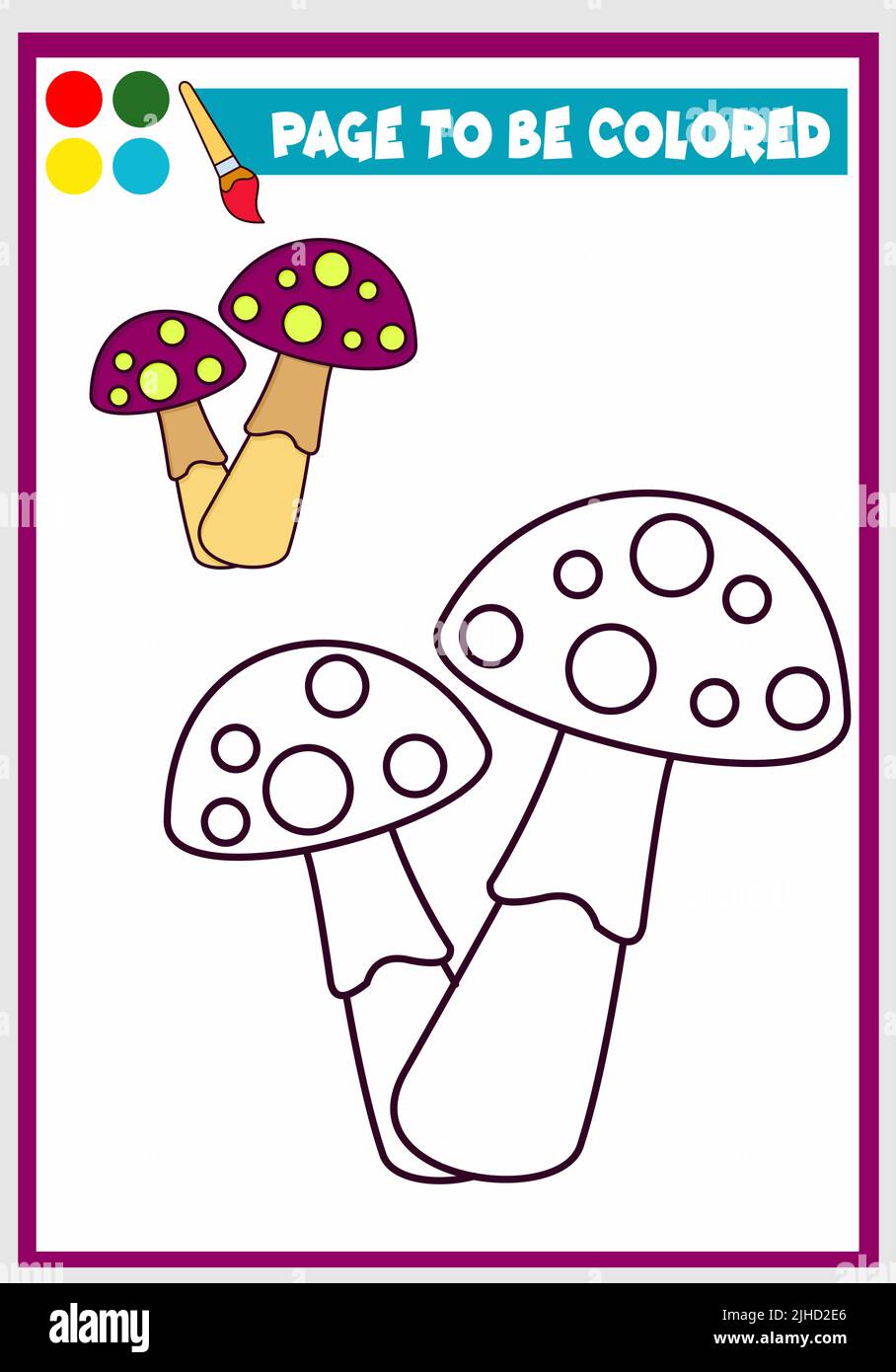 livre de coloriage aux champignons mignons Illustration de Vecteur