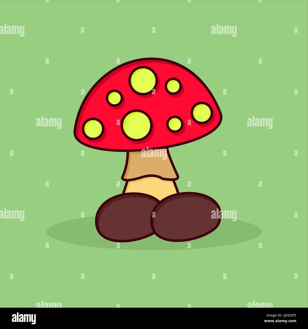 joli champignon dans une illustration vectorielle de style plat Illustration de Vecteur