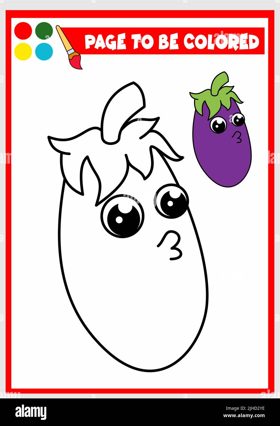 livre de coloriage pour enfants. vecteur aubergine Illustration de Vecteur