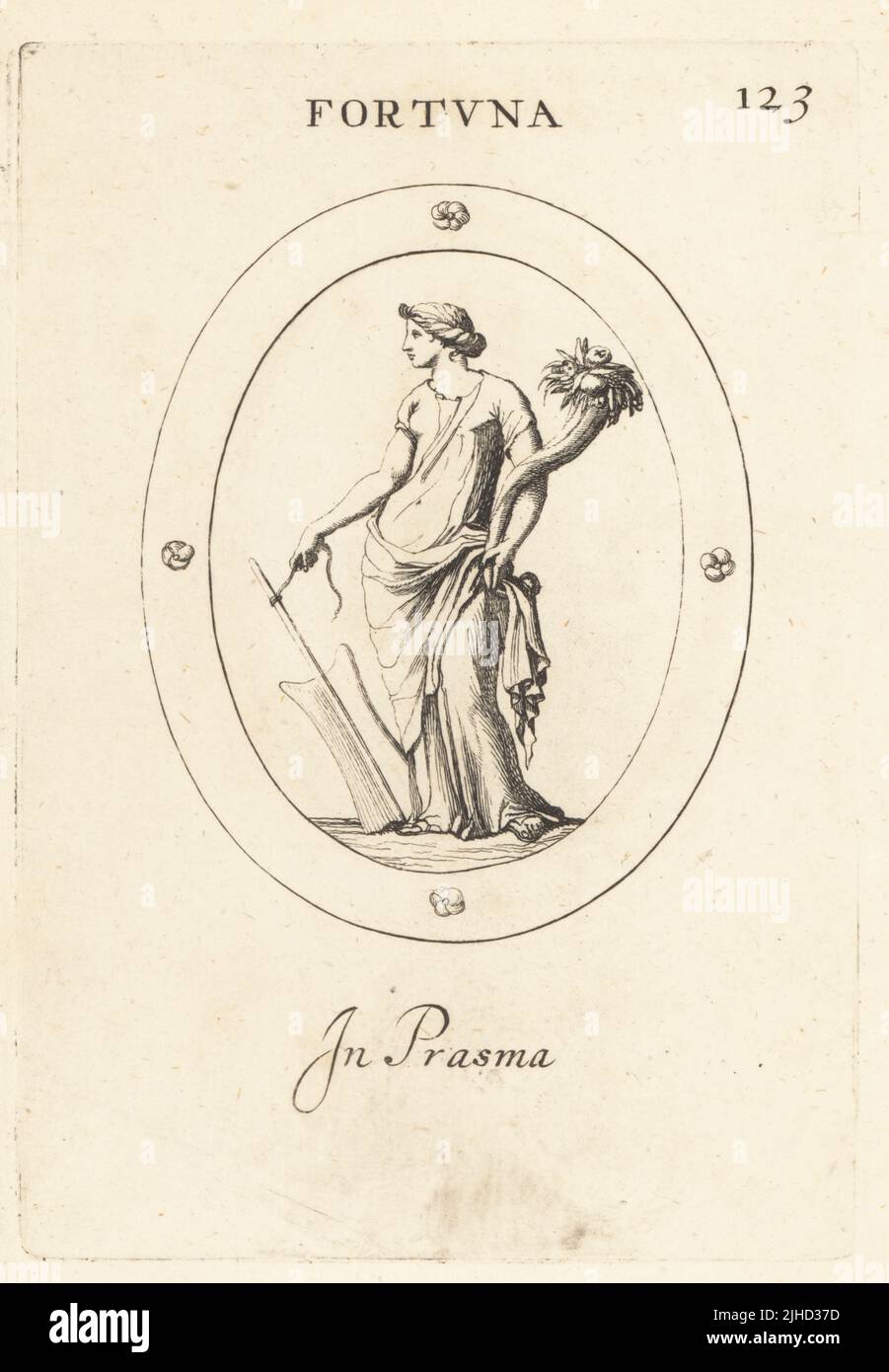Figure de Fortuna, déesse romaine de la chance et de la fortune, avec gubernaculum ou gouvernail