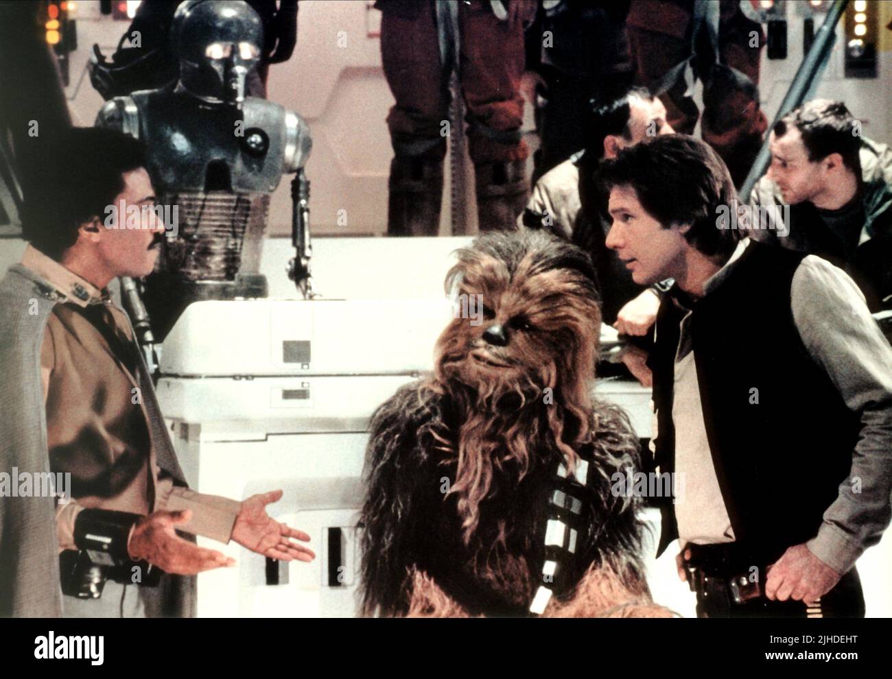 BILLY DEE WILLIAMS, PETER MAYHEW, HARRISON FORD, Star Wars : Episode VI - LE RETOUR DU JEDI, 1983 Banque D'Images