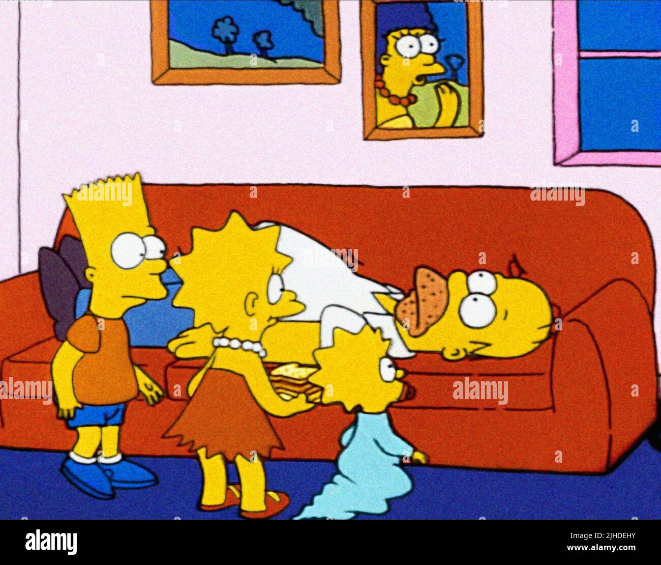 BART, LISA, MAGGIE, HOMER SIMPSON, THE SIMPSONS, 1989 Banque D'Images