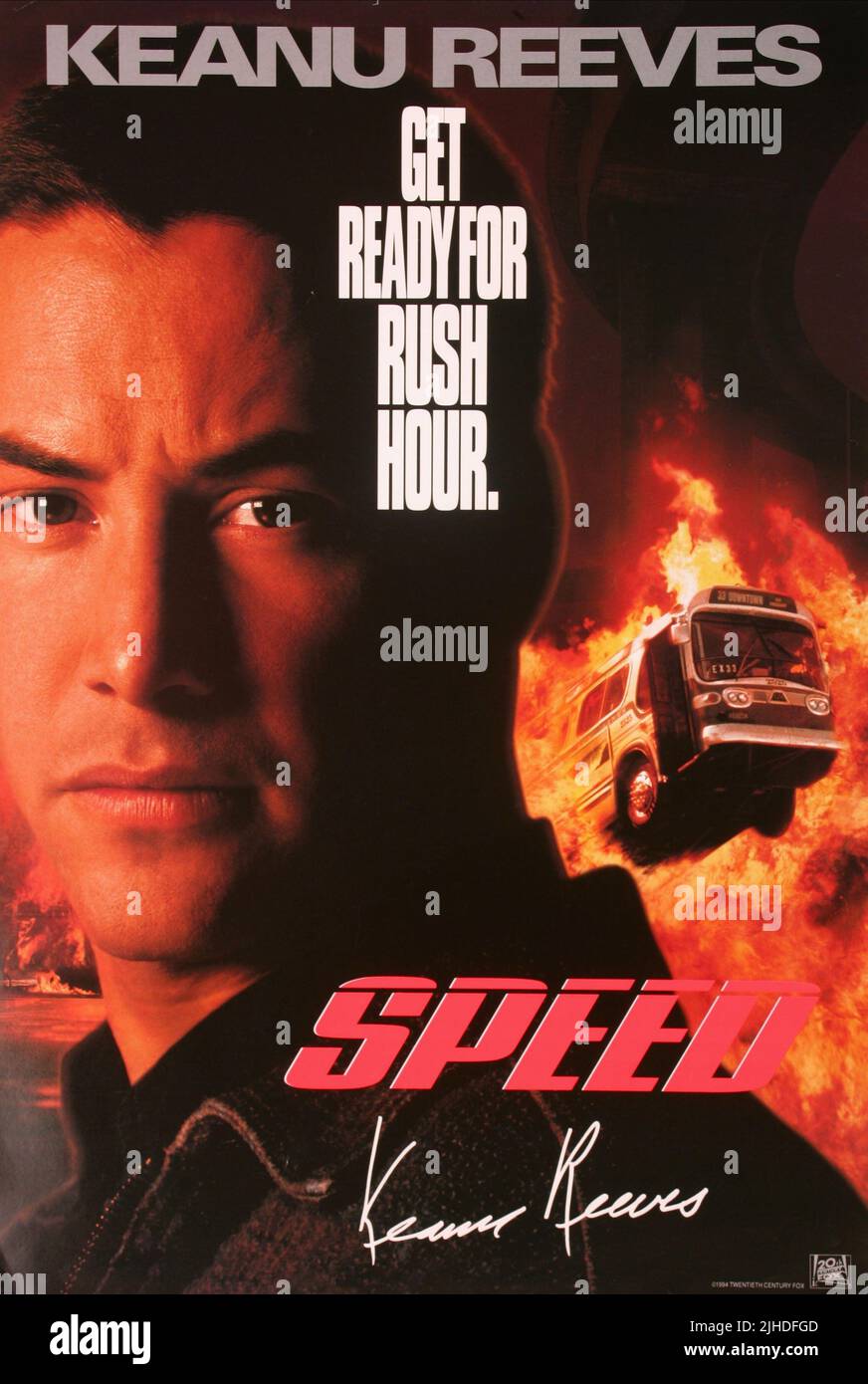 Affiche de film de Keanu REEVES, vitesse, 1994 Banque D'Images