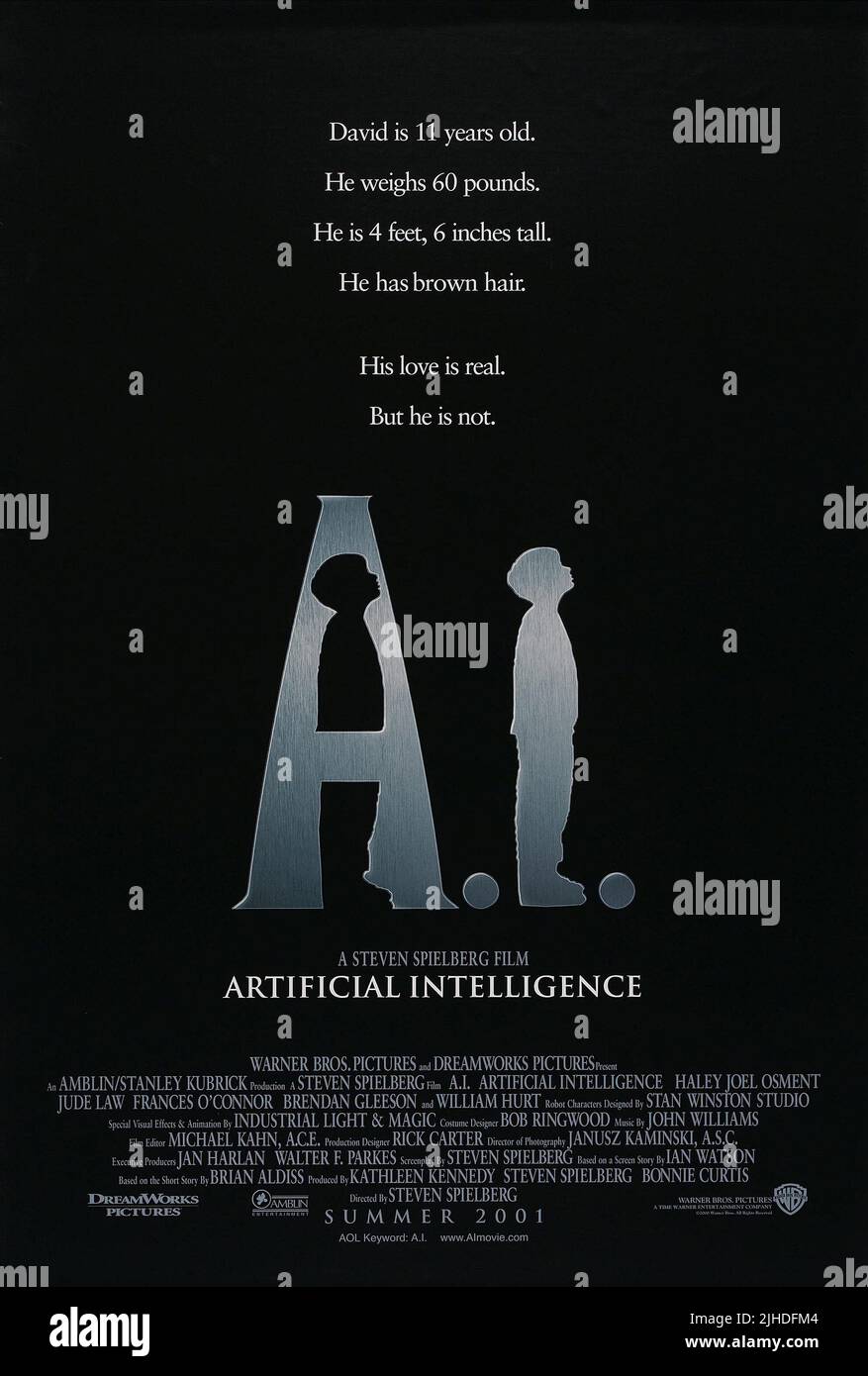 L'affiche de film, A.I. ARTIFICIAL INTELLIGENCE, 2001 Banque D'Images