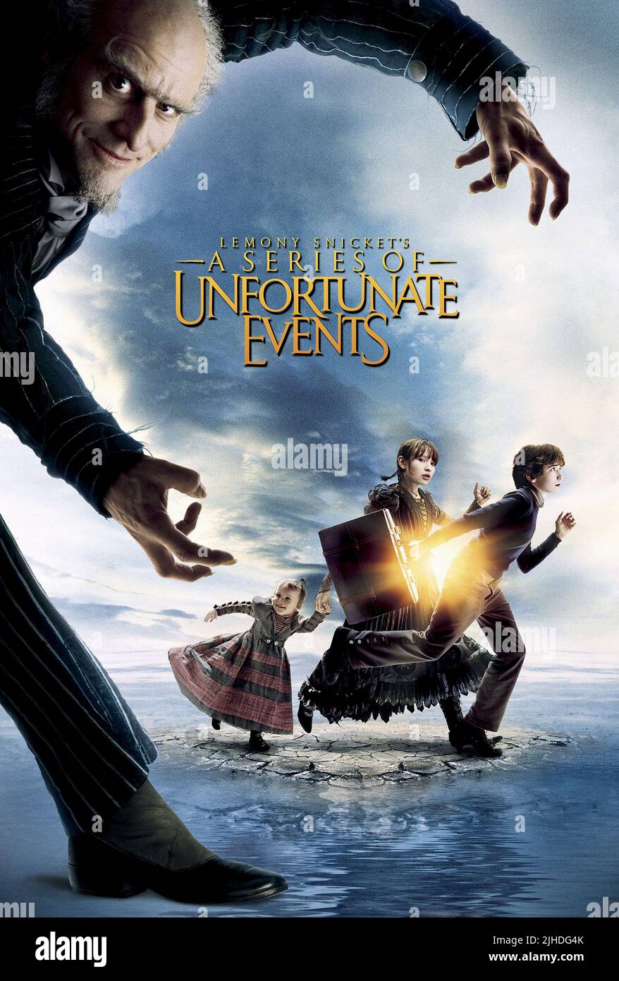 JIM CARREY, HOFFMAN, EMILY BROWNING, LIAM AIKEN, Lemony Snicket's A SERIES OF UNFORTUNATE EVENTS, 2004 Banque D'Images