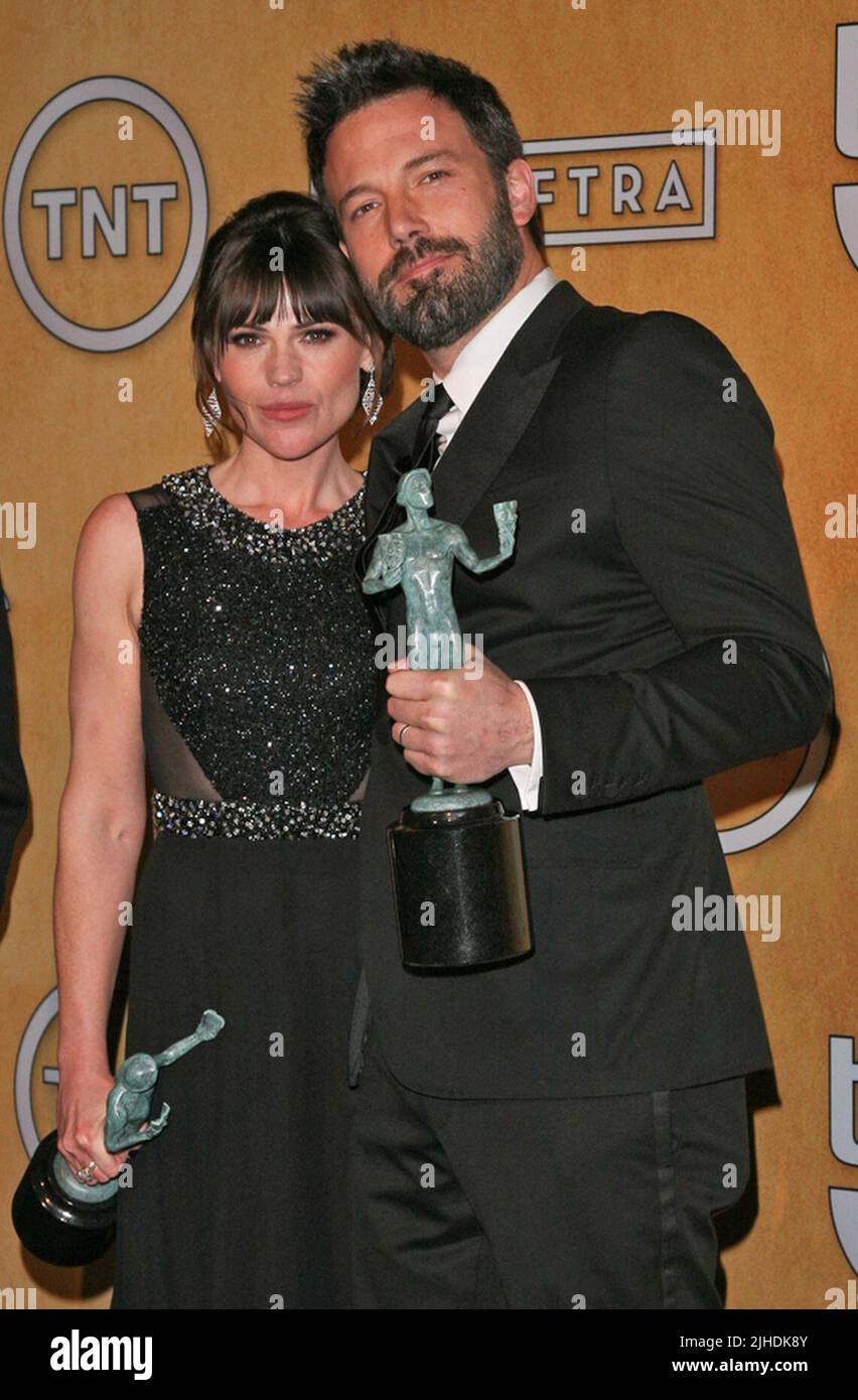 LOS ANGELES, CA - JANVIER 27: Ben Affleck pose dans la salle de presse aux prix annuels 19th de la Guilde des acteurs de l'écran, qui se tiennent à l'Auditorium du Sanctuaire de 27 janvier 2013 à Los Angeles, Californie personnes: Ben Affleck crédit: Storms Media Group/Alay Live News Banque D'Images