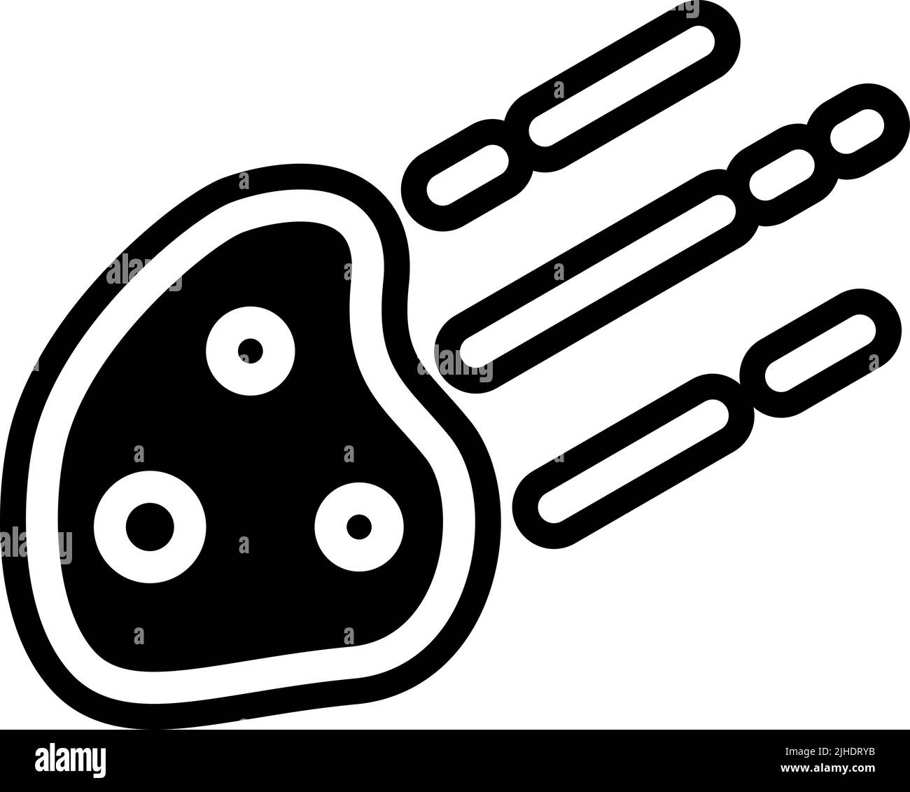 Météorite spatiale . Illustration de Vecteur