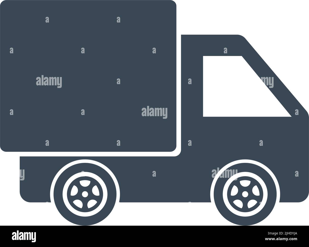 Icône de silhouette de camion. Transport de marchandises. Industrie du transport. Vecteur modifiable. Illustration de Vecteur