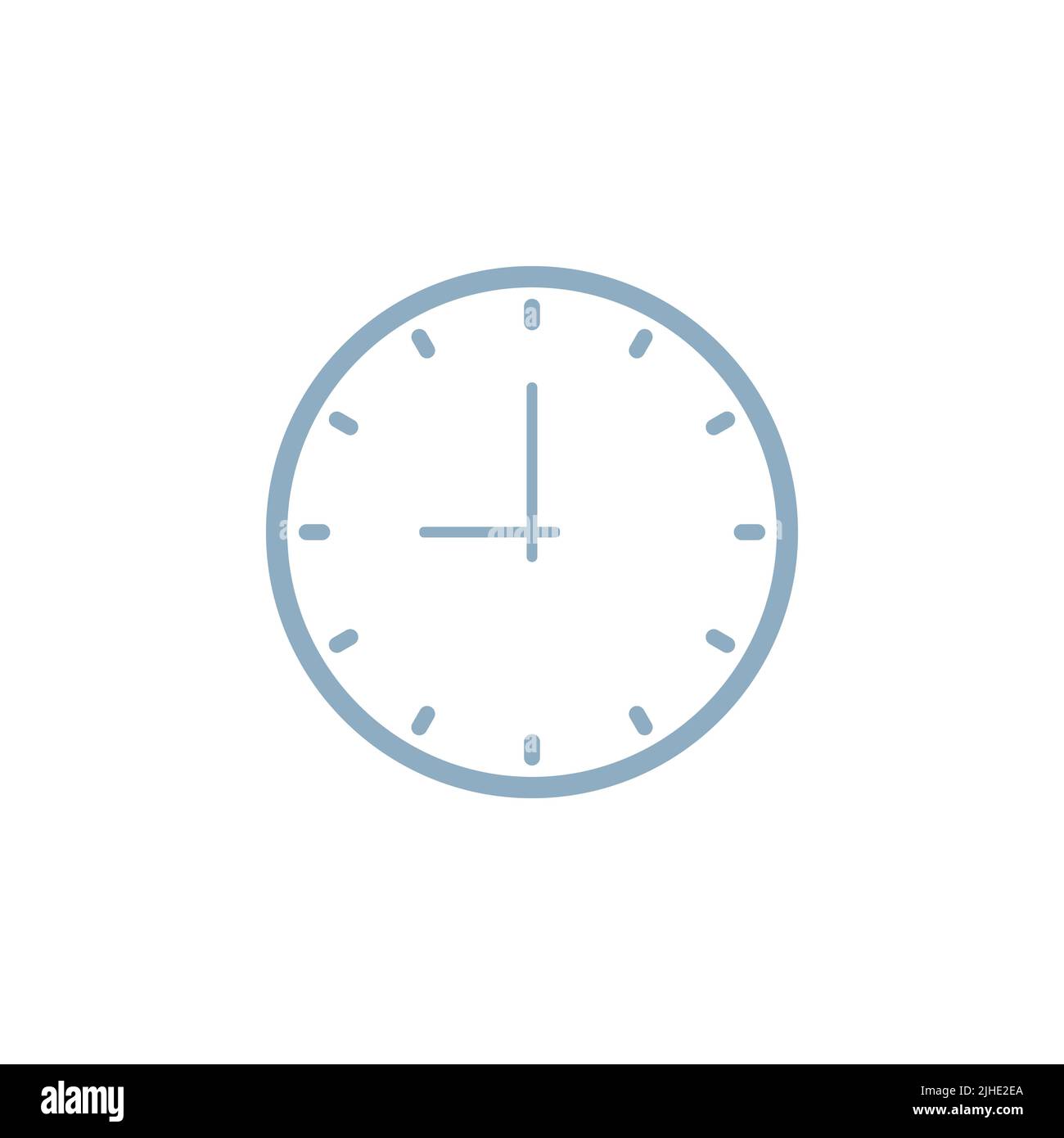 Icône d'horloge isolée sur fond blanc. Illustration du vecteur de l'icône de temps Illustration de Vecteur