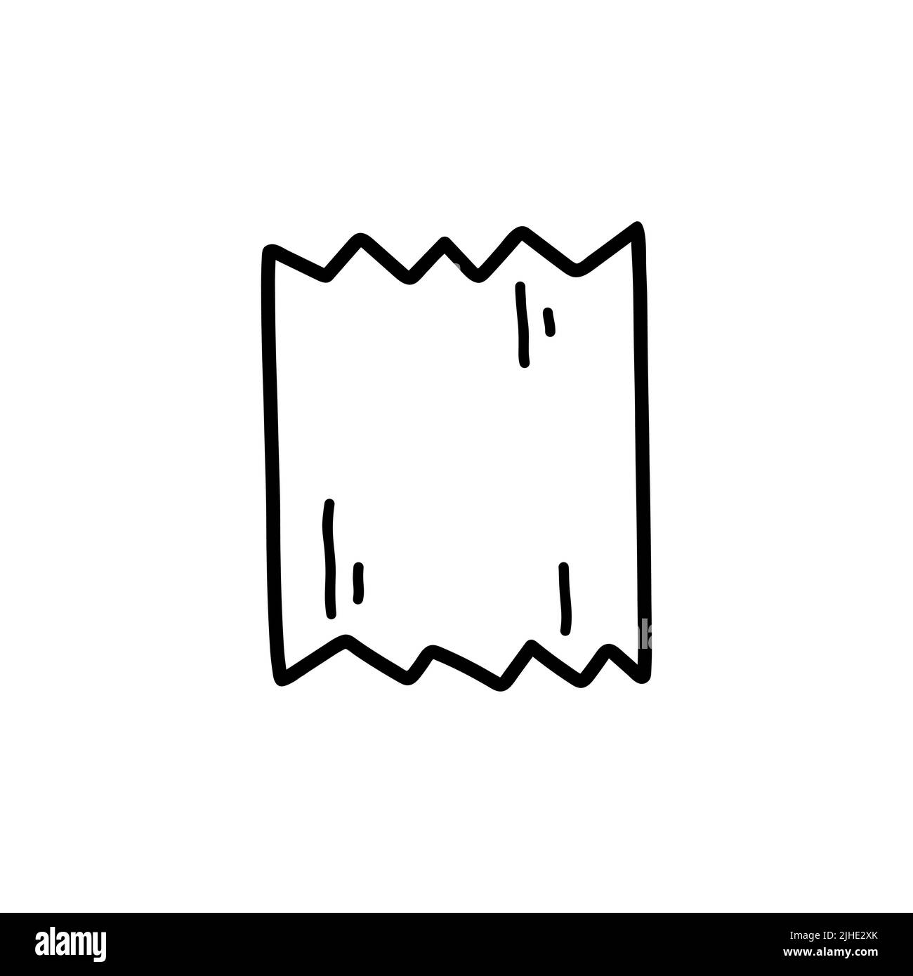 Adorable bande de bande de washi isolée sur fond blanc. Autocollant en papier Scotch. Illustration vectorielle dessinée à la main, style doodle. Parfait pour les cartes, les décorations, le logo. Illustration de Vecteur