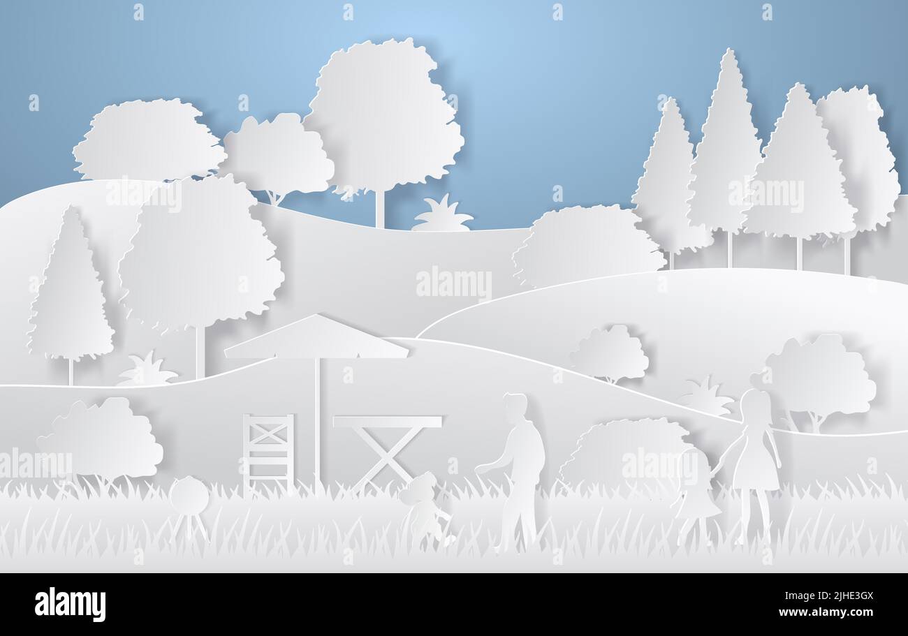 Conception de paysage de la nature. Style de coupe de papier coloré. Illustration du vecteur Camping. Illustration de Vecteur Conception de paysage de la nature. Style de coupe de papier coloré. Illustration du vecteur Camping. Illustration de Vecteur