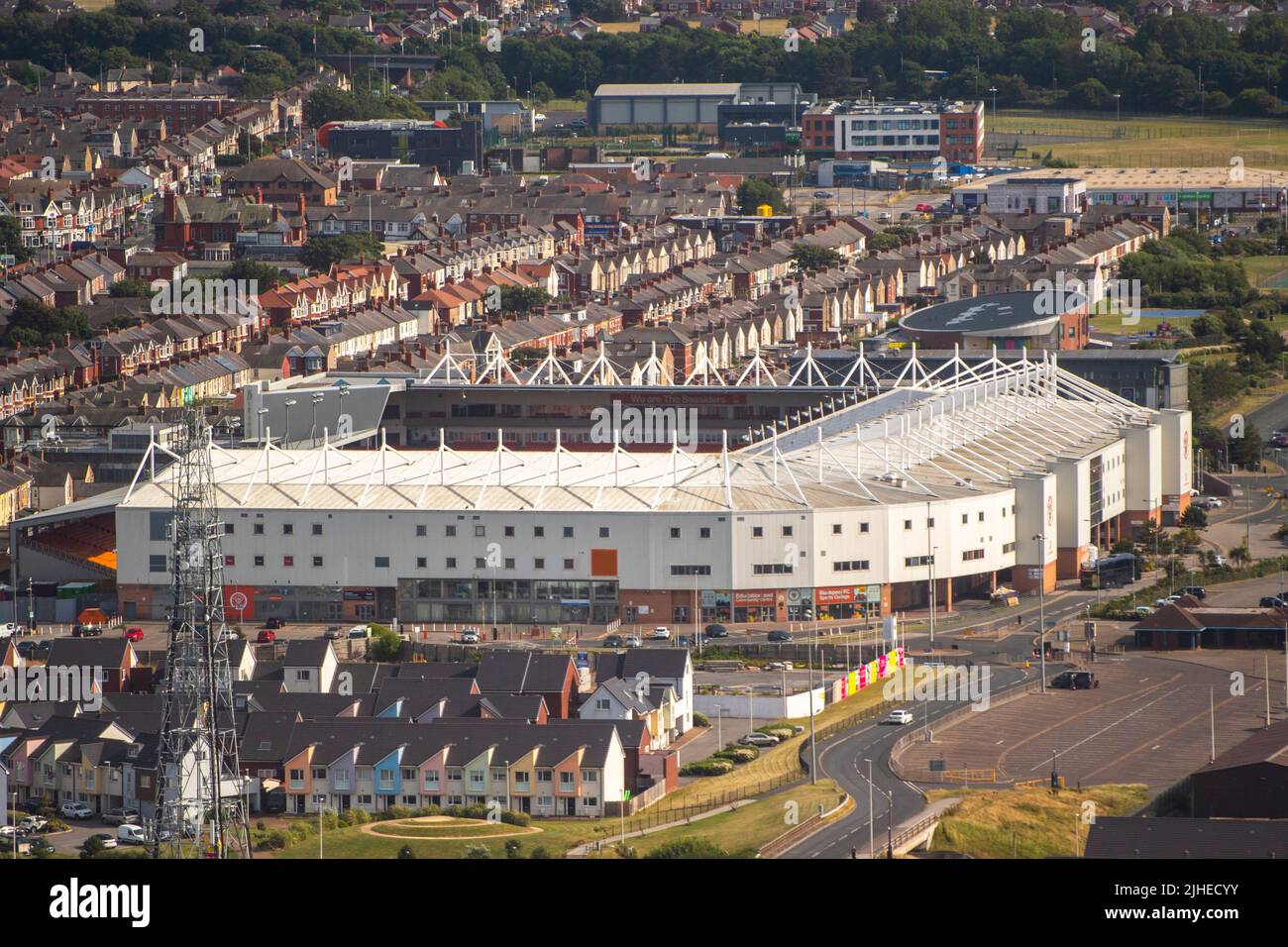 Vue générale de Bloomfield Road, domicile de Blackpool FC, Royaume-Uni, Date de la photo : 14 juillet 2022. Credit Anthony Devlin/Alamy Live News Banque D'Images