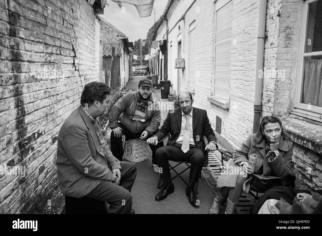 Bienvenue chez les CH'tis année : 2008 France Directeur : Dany Boon Philippe Duquesne, Kad Meras, Anne Marivin, Guy Lecluyse sur le set Banque D'Images