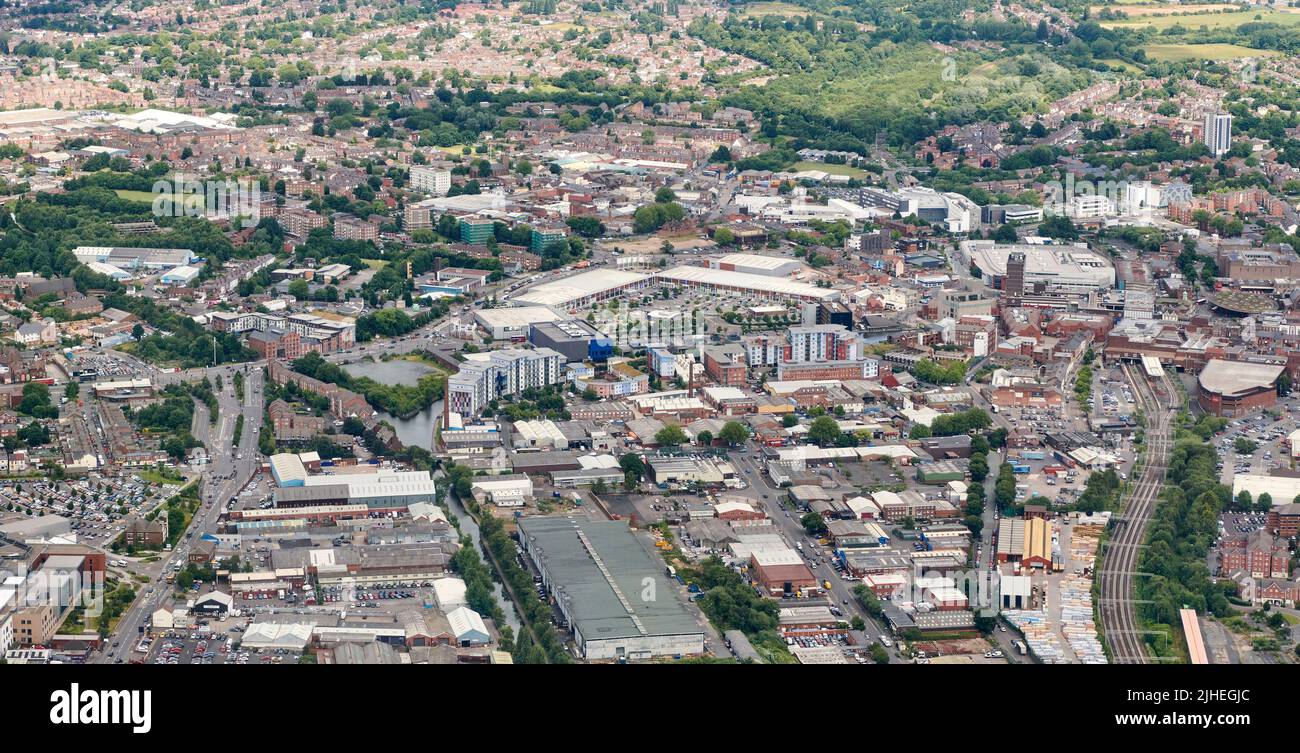 Une vue aérienne de Walsall, centre-ville, West midlands, Angleterre, Royaume-Uni Banque D'Images