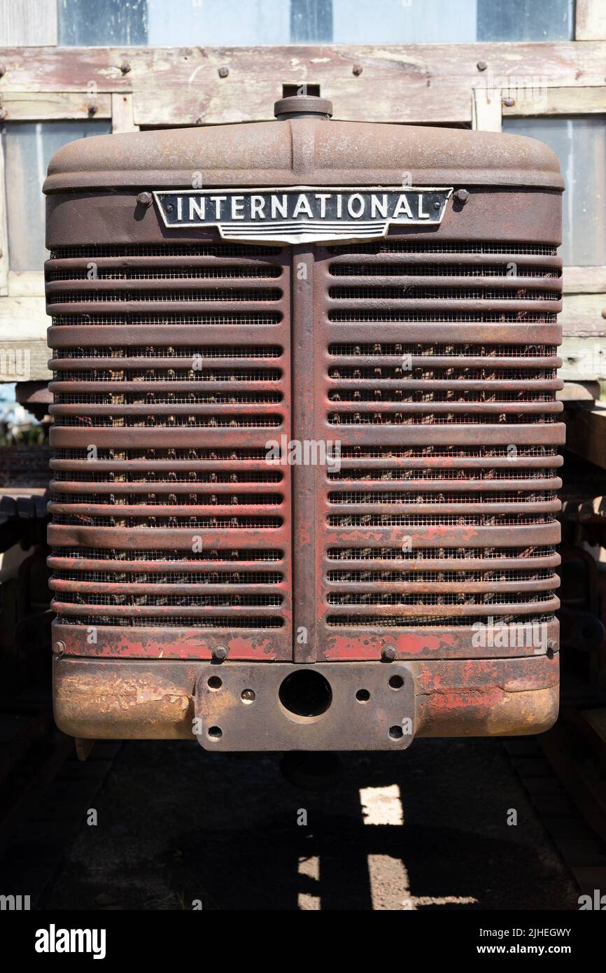 Calandre pour camion à chaînes Caterpillar international Banque D'Images