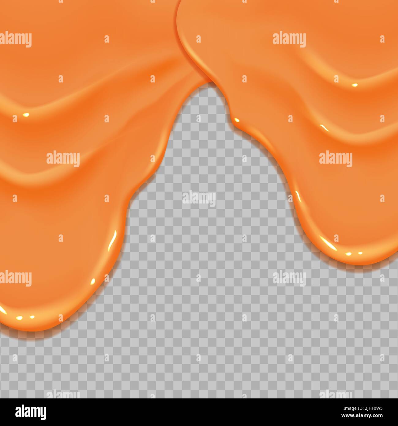 Propagation de la suse, de la crème, du lait ou du yogourt.écoulement réaliste caramel liquide sur fond transparent. Illustration de Vecteur