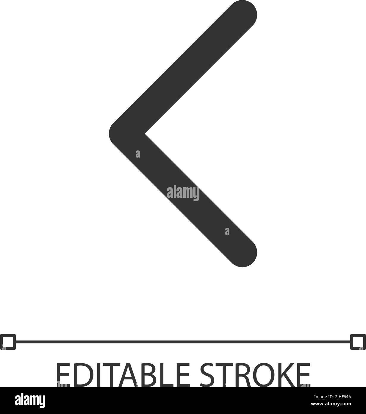 Icône de l'interface utilisateur linéaire Perfect pixel de la flèche gauche Illustration de Vecteur