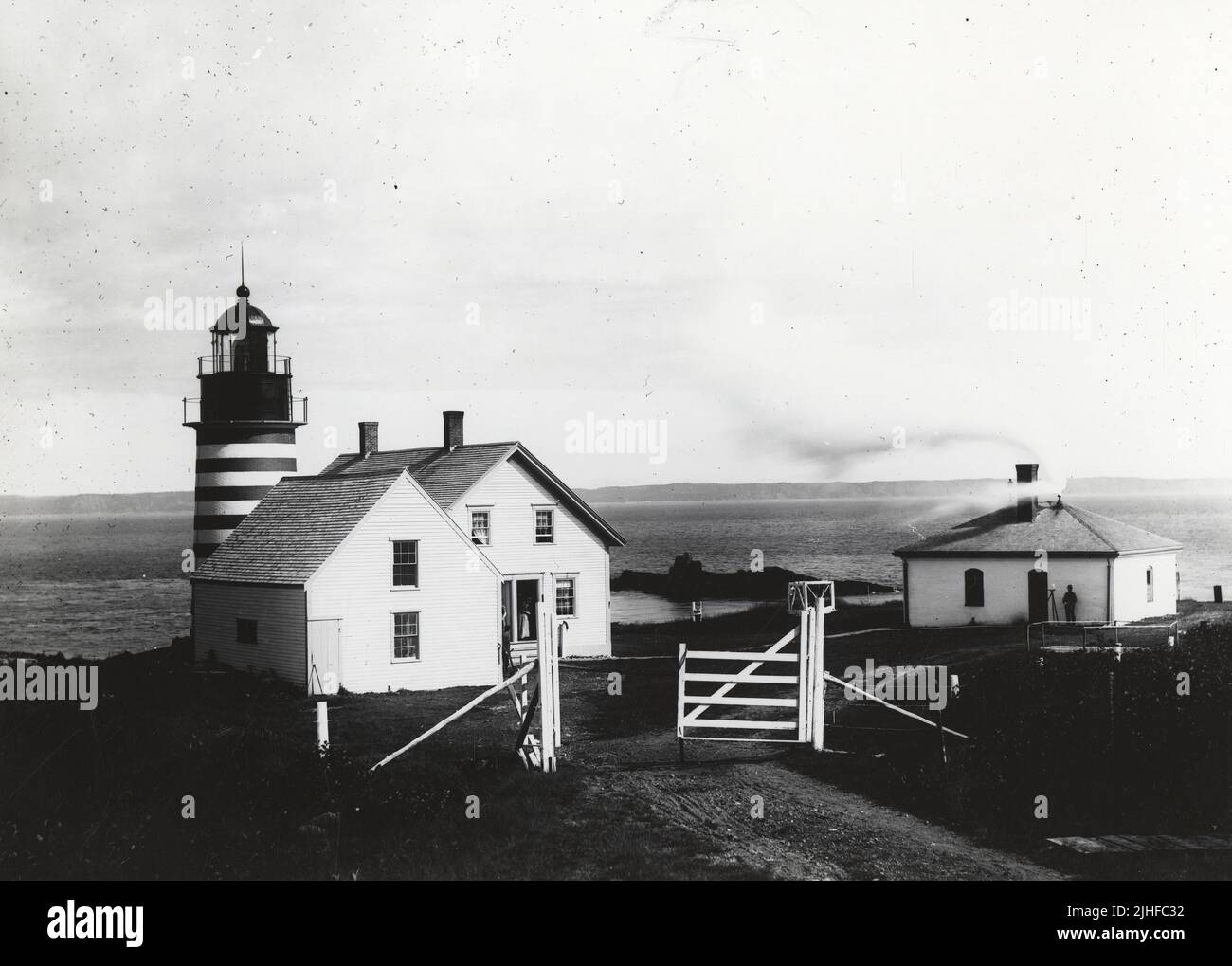 Maine - West Quoddy. West Quoddy Head Lighthouse, Maine. Banque D'Images