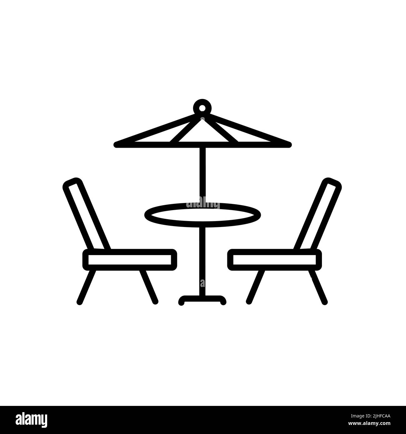 Illustration du symbole vectoriel d'icône de table avec chaises Illustration de Vecteur