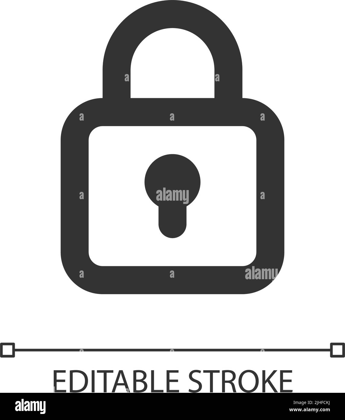 Cadenas verrouillé pixel Perfect Linear icône de l'interface utilisateur Illustration de Vecteur