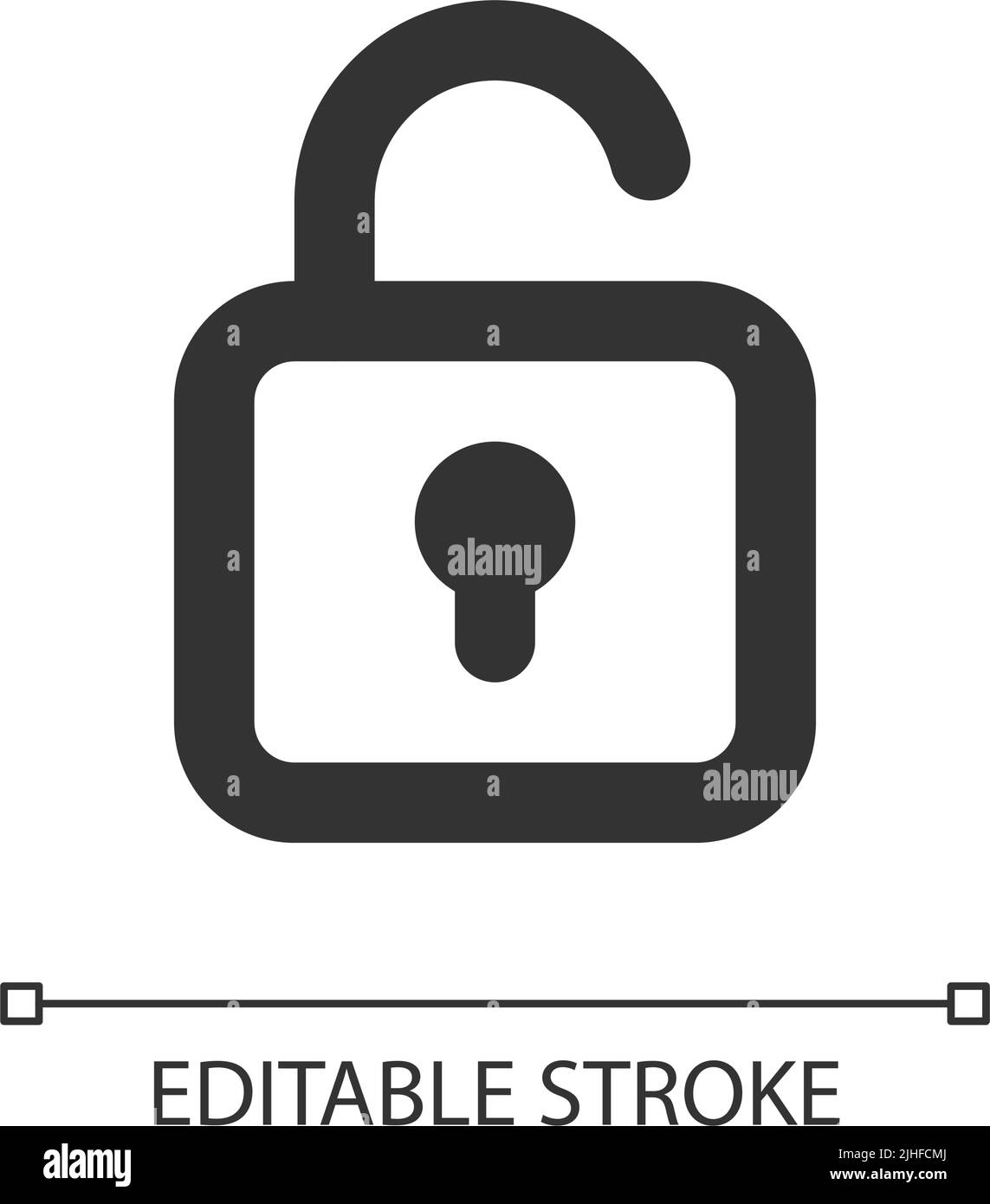 Cadenas déverrouillé pixel Perfect Linear ui icône Illustration de Vecteur