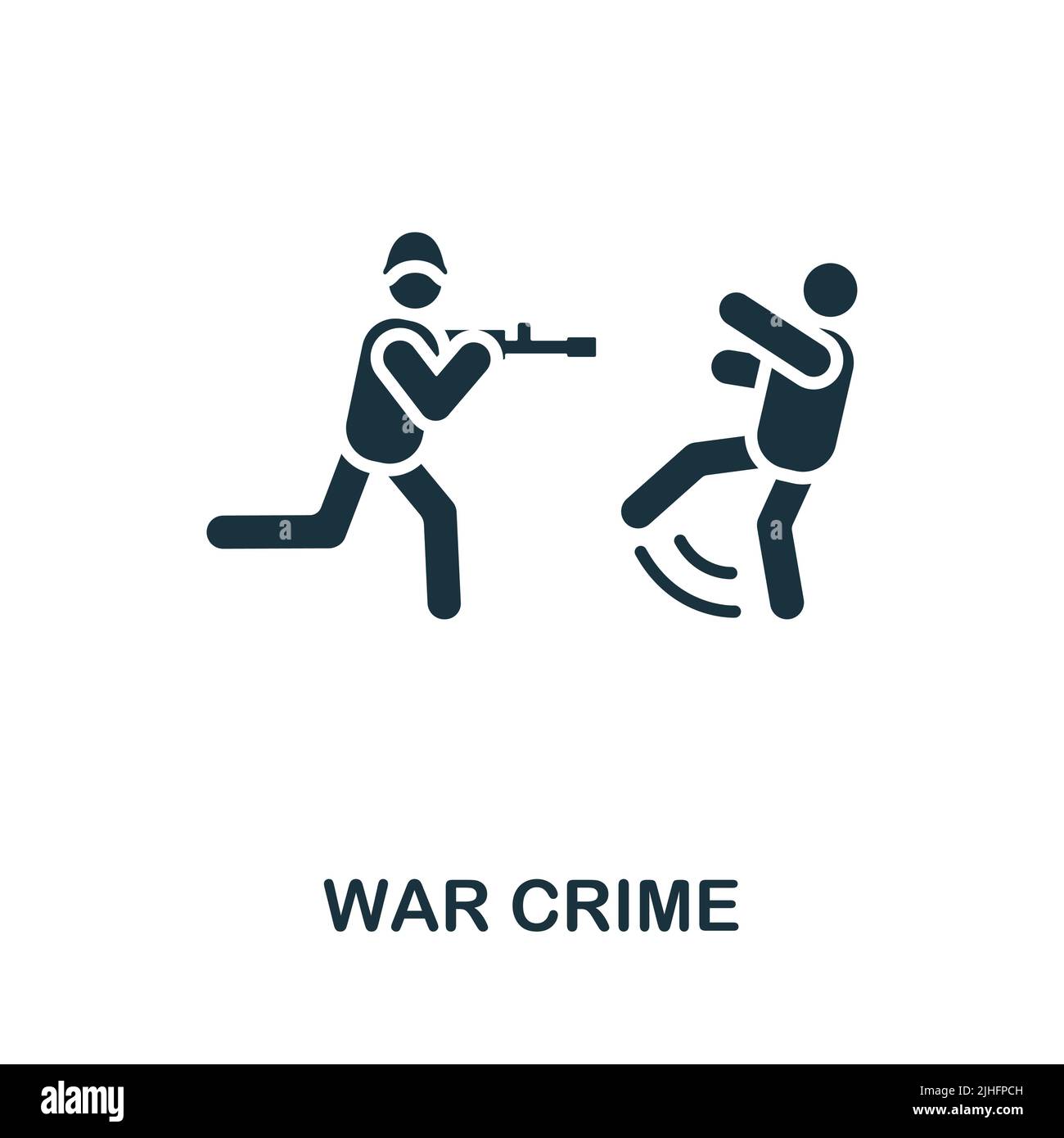 Icône crime de guerre. Icône crime monochrome ligne simple pour les modèles, la conception Web et les infographies Illustration de Vecteur