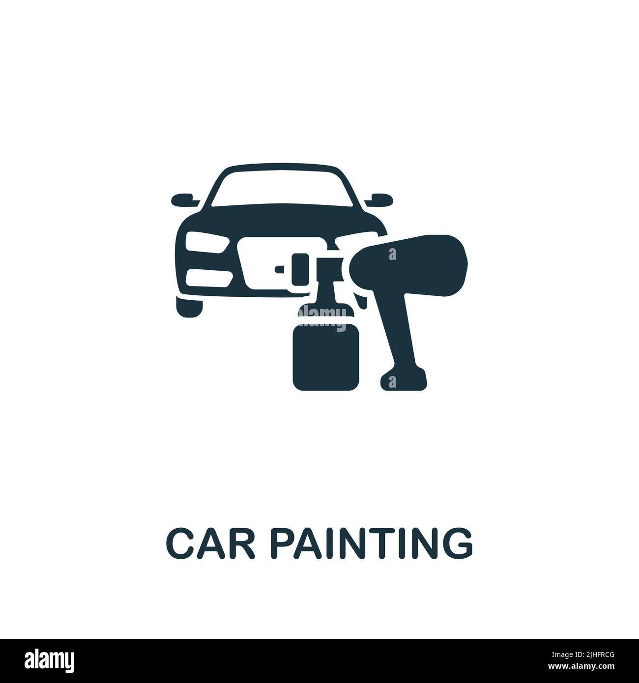 Ligne d'icône peinture de voiture. Symbole de service de voiture par élément simple pour les modèles, la conception Web et les infographies. Illustration de Vecteur