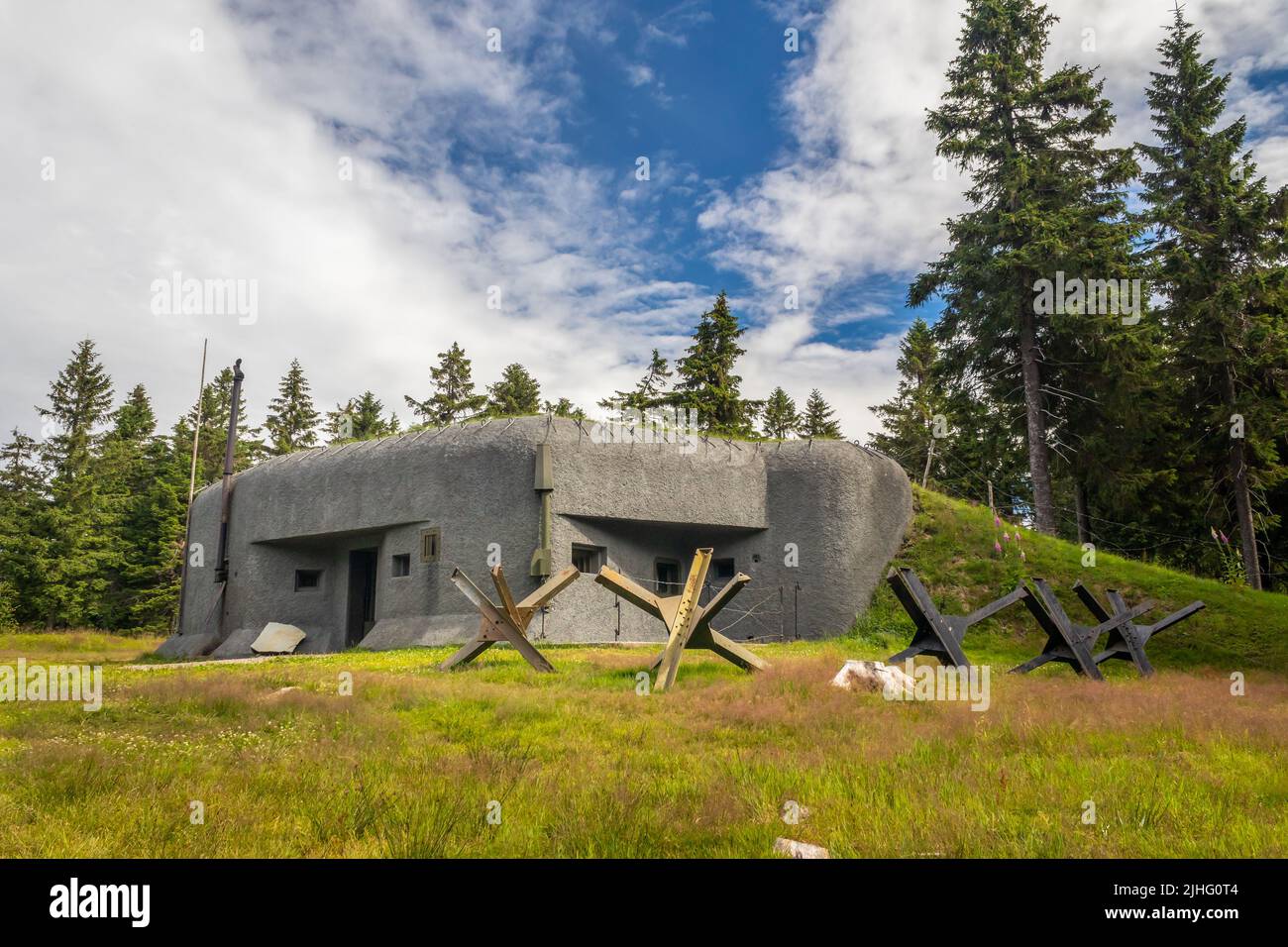 Soute militaire R-S 87 Prusek à Orlicke hory, République Tchèque, fortifications frontalières tchécoslovaques d'avant la deuxième Guerre mondiale Banque D'Images