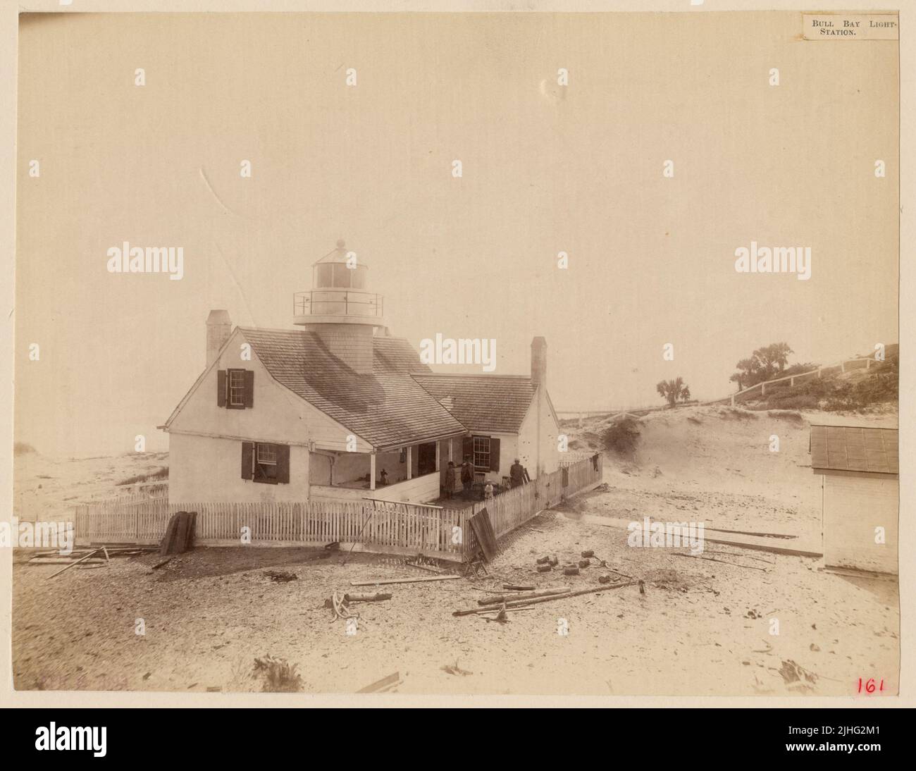 Caroline du Sud - Bull Bay. Bull Bay Light Station, Caroline du Sud. 24 février 1897 discontinuée (délavée). Banque D'Images